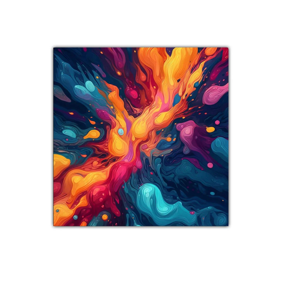 Cuadro abstracto con explosión de colores vibrantes — imagen principal