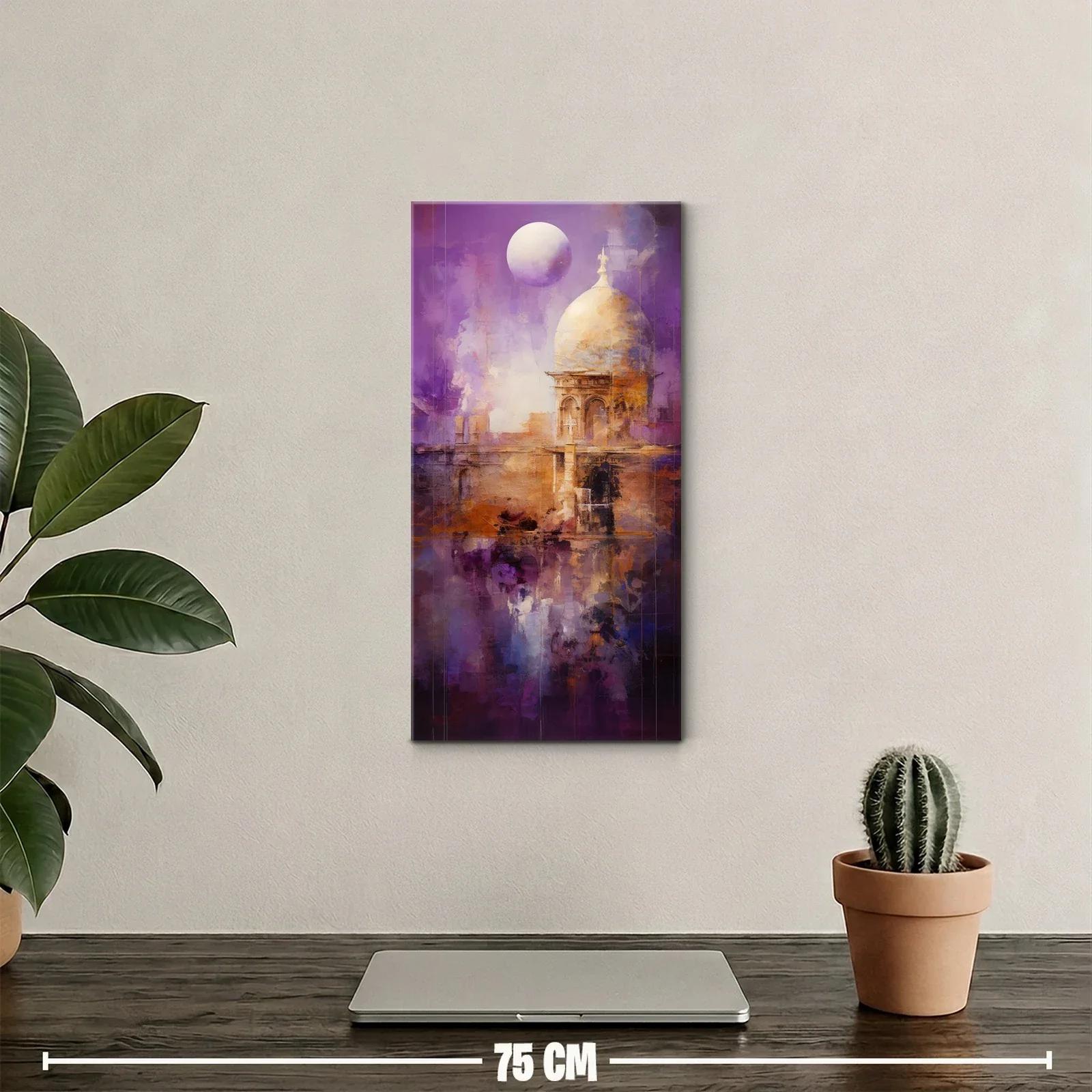 Cuadro cúpula de iglesia con luna y tonos violetas — miniatura 2