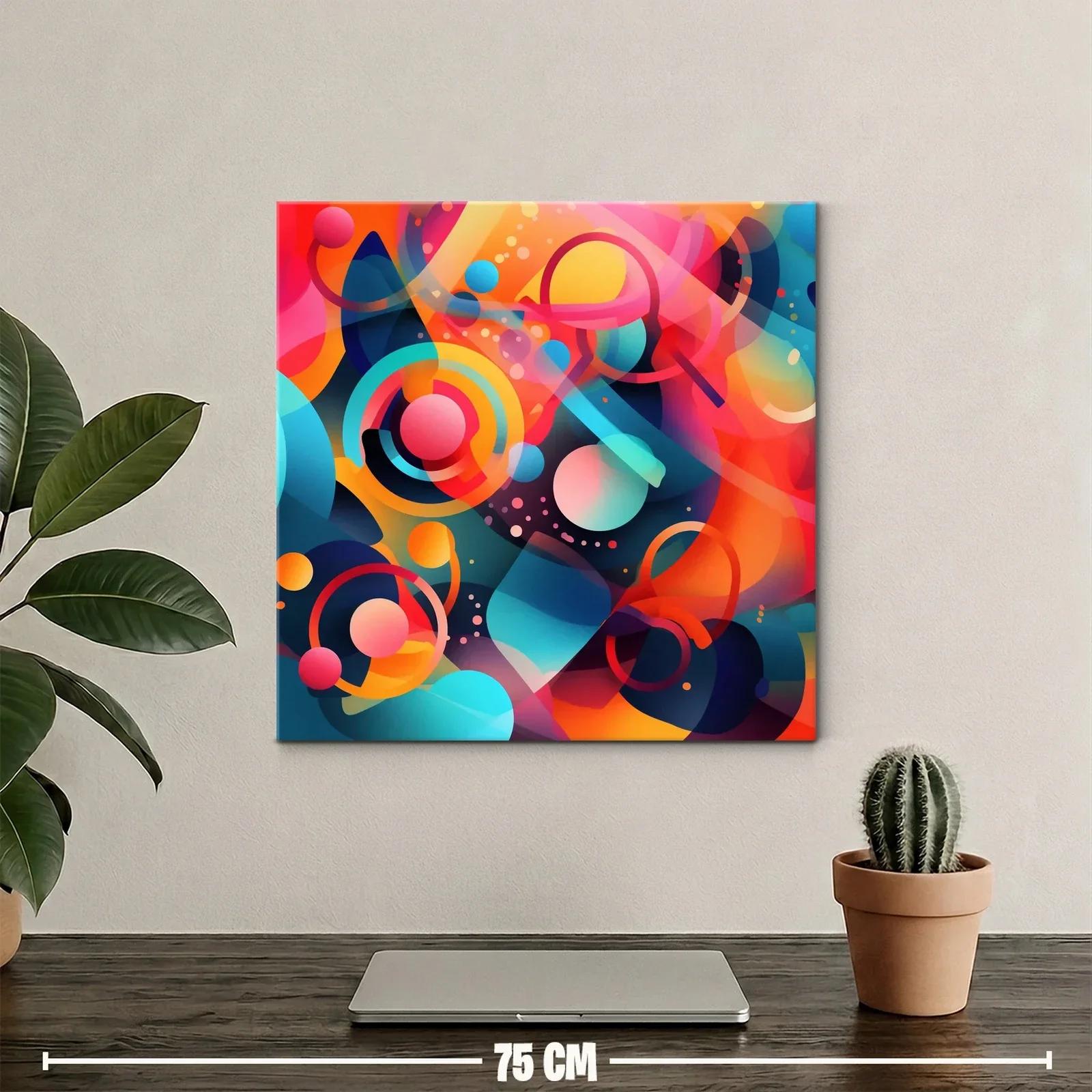 Composición abstracta vibrante con círculos y formas dinámicas — miniatura 2
