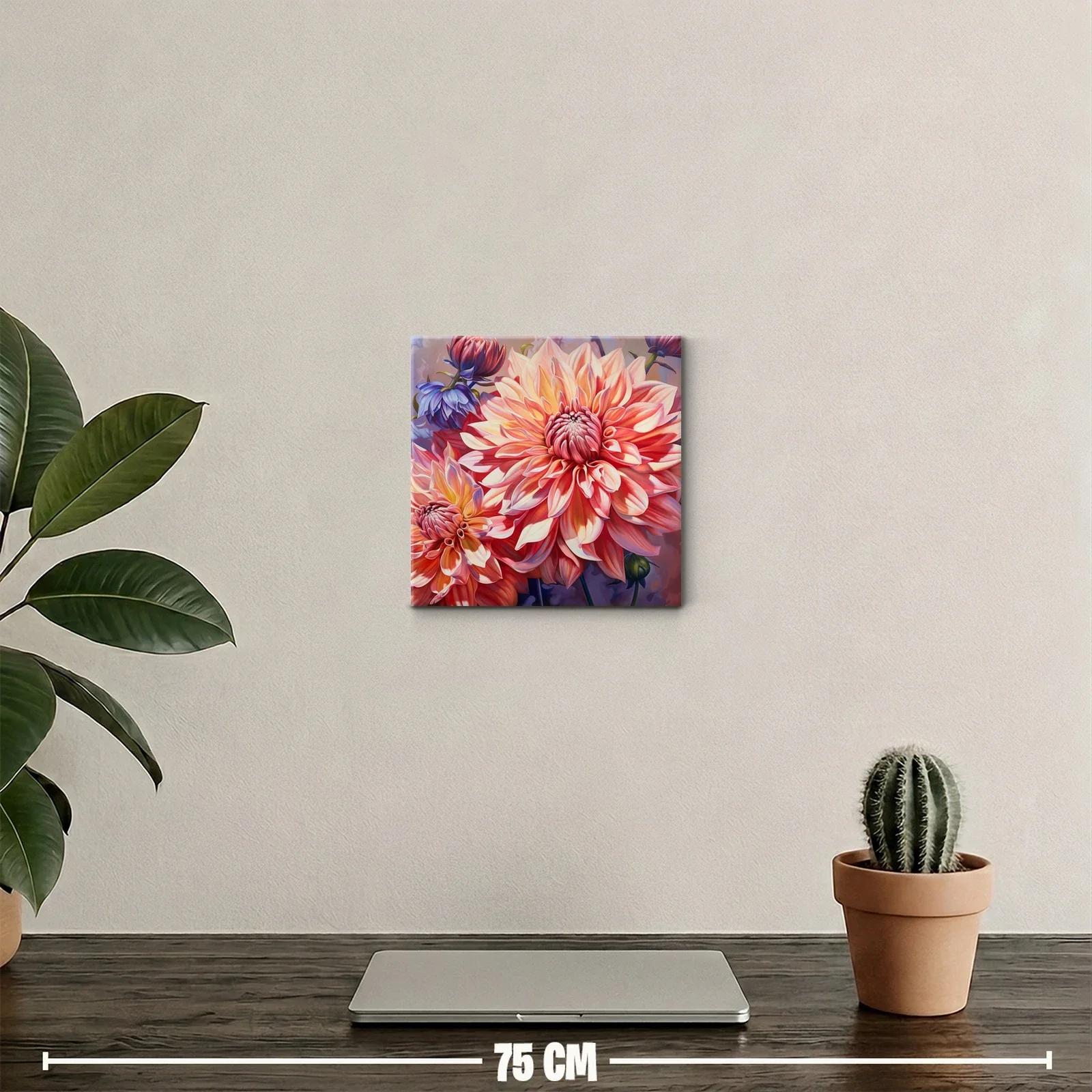 Cuadro floral vibrante con grandes flores coloridas — miniatura 2