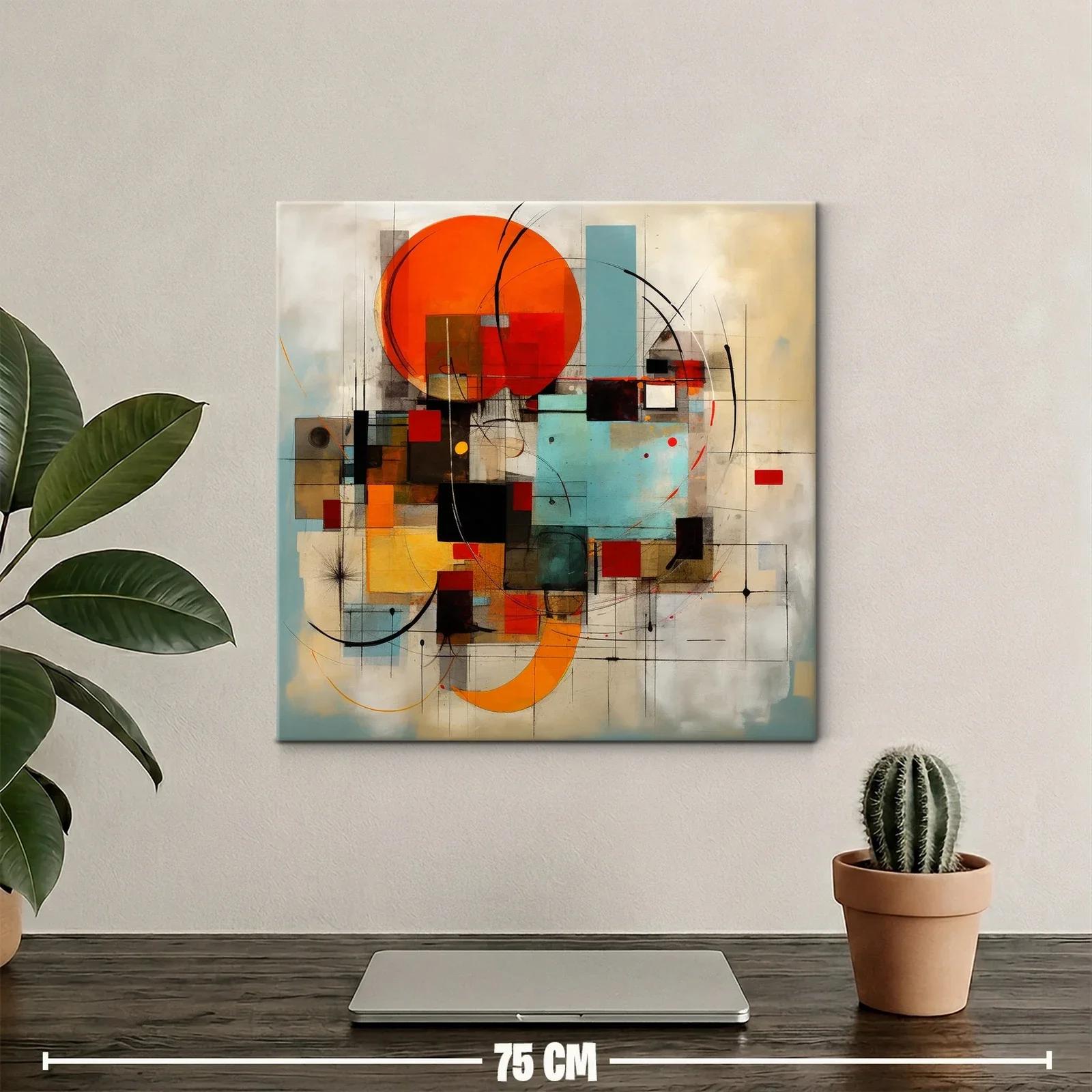 Composición geométrica con vivos tonos naranjas y azules — miniatura 2