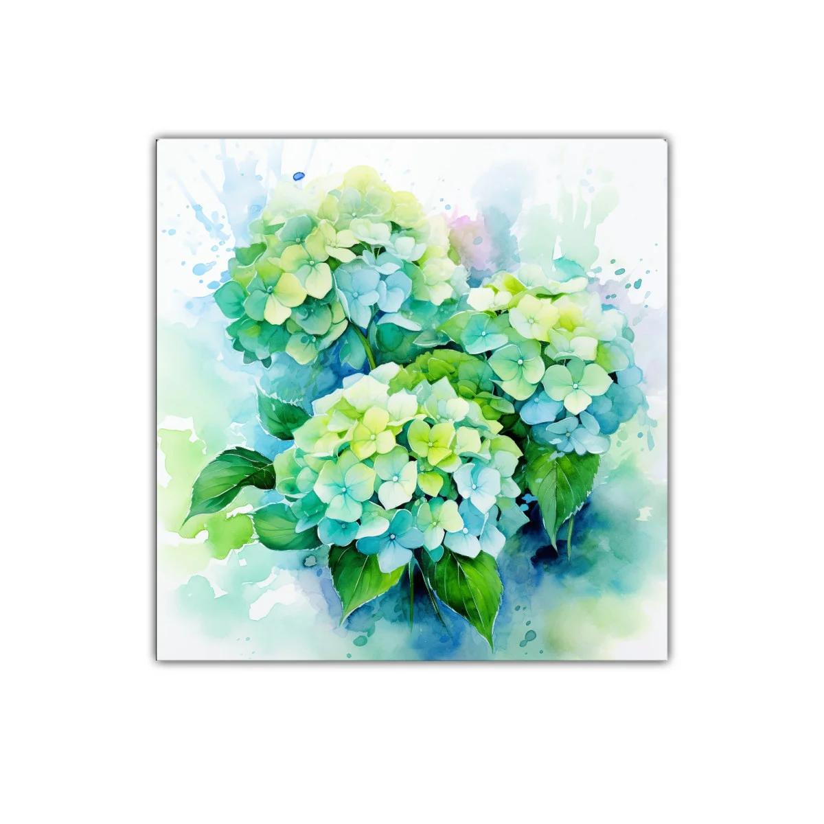 Flores delicadas en tonos verdes azules para decoración natural