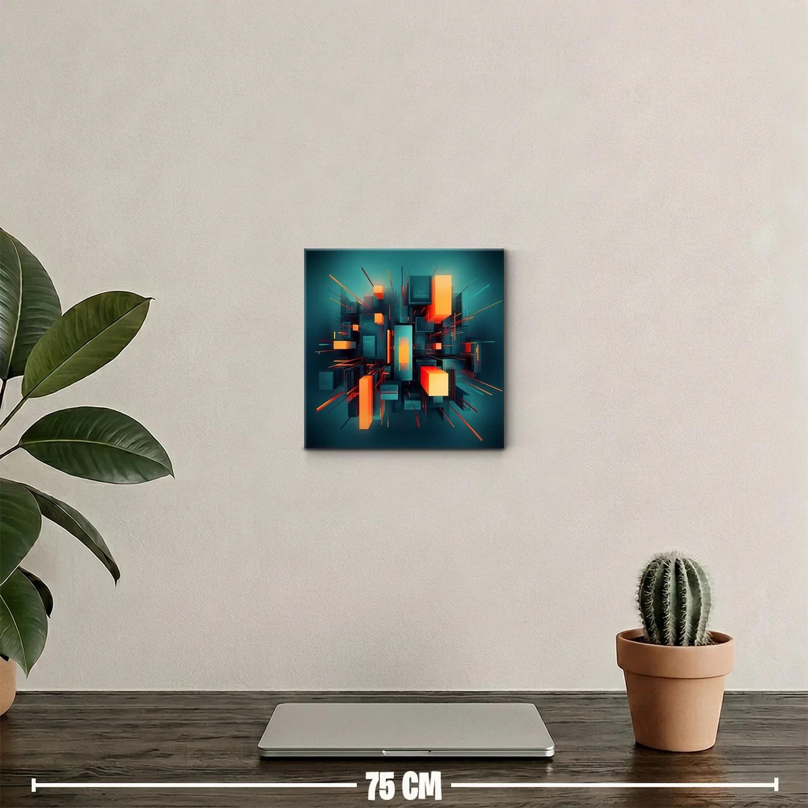 Composición geométrica vibrante en tonos azul y naranja — miniatura 2