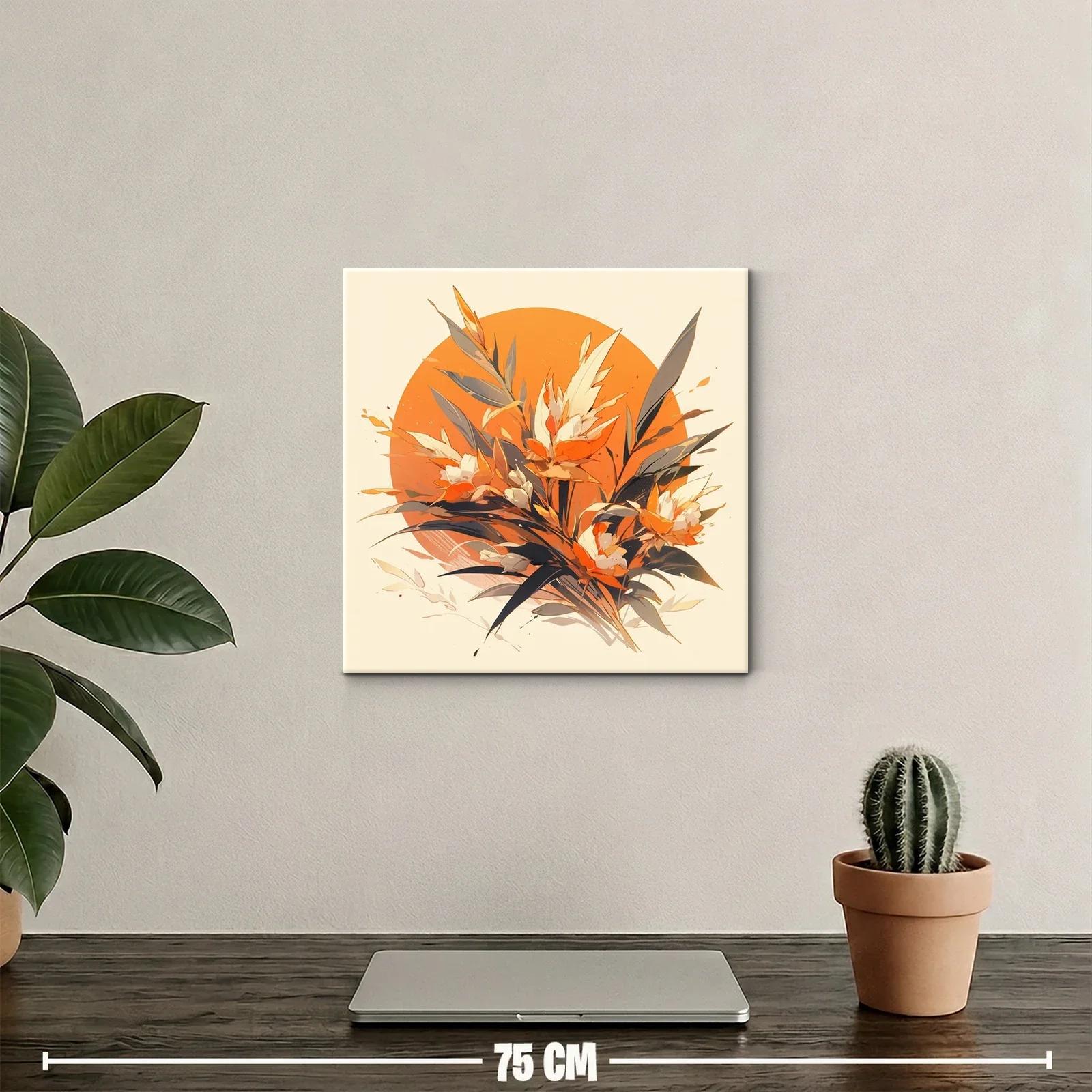 Composición floral con tonos cálidos y naranja intenso — miniatura 2