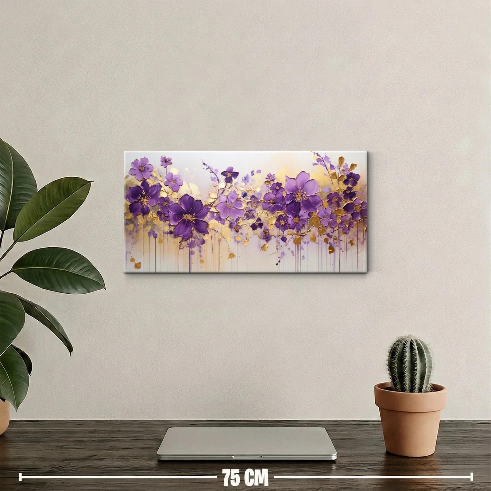 Cuadro flores moradas en franja panorámica — miniatura 2