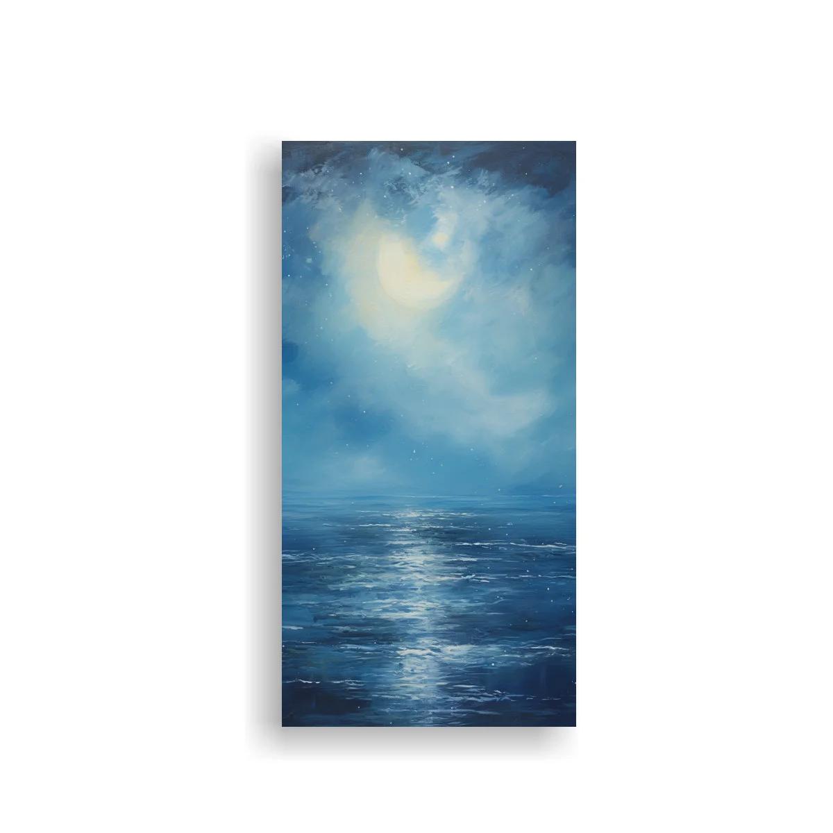 Cuadro luna difusa sobre el mar — imagen principal