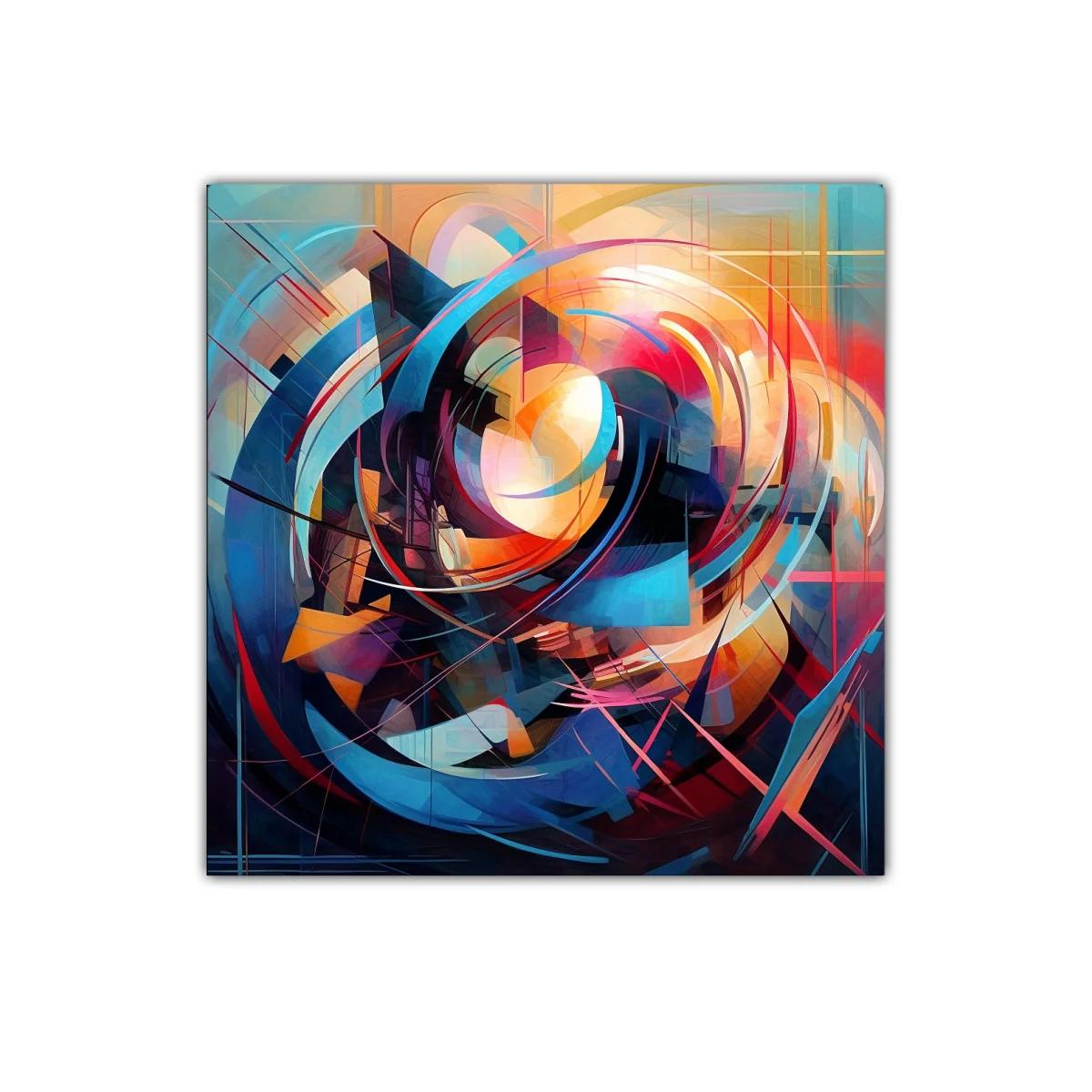 Cuadro abstracto con composición dinámica y colores vibrantes — imagen principal