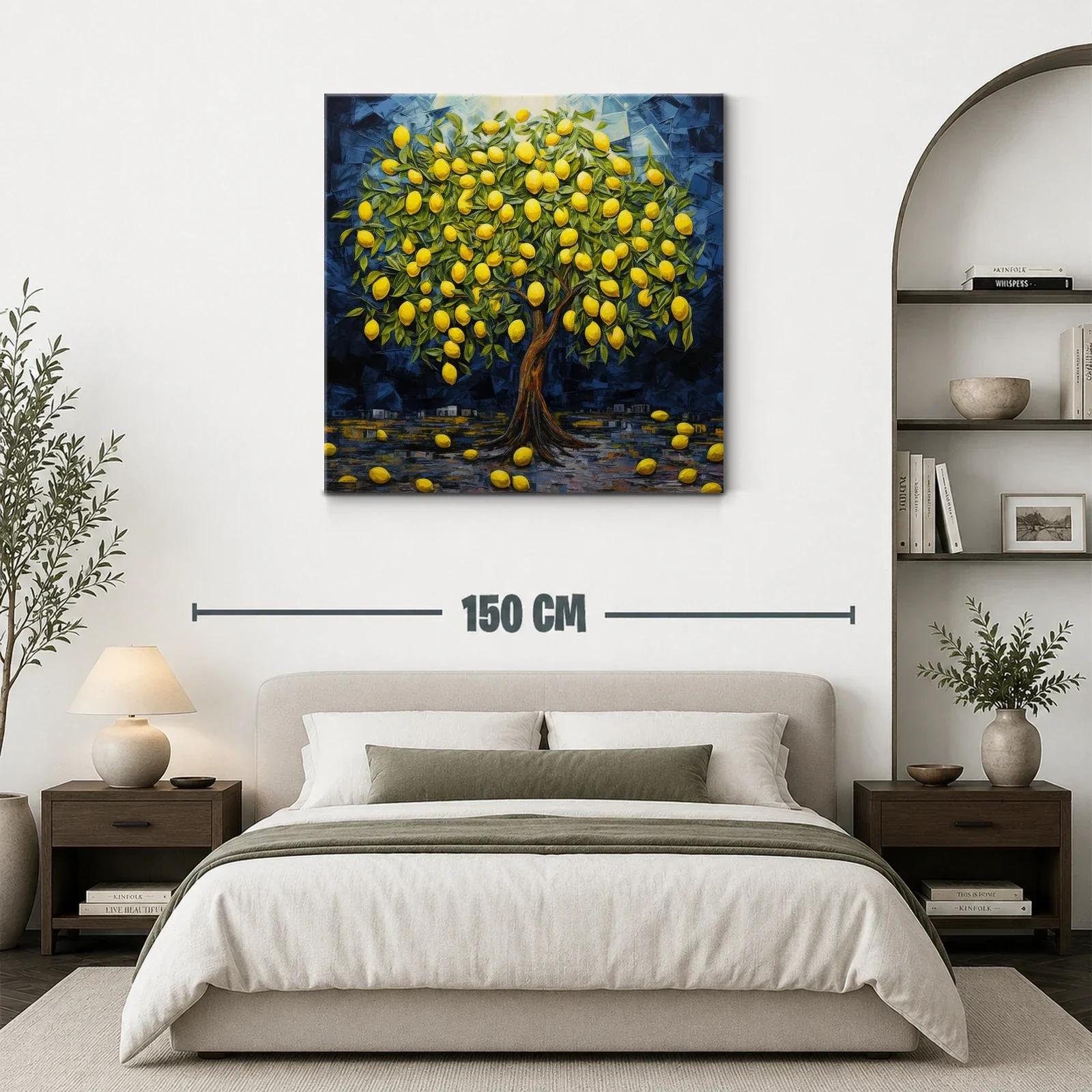Árbol cargado de limones en tono vibrante azul noche — miniatura 3