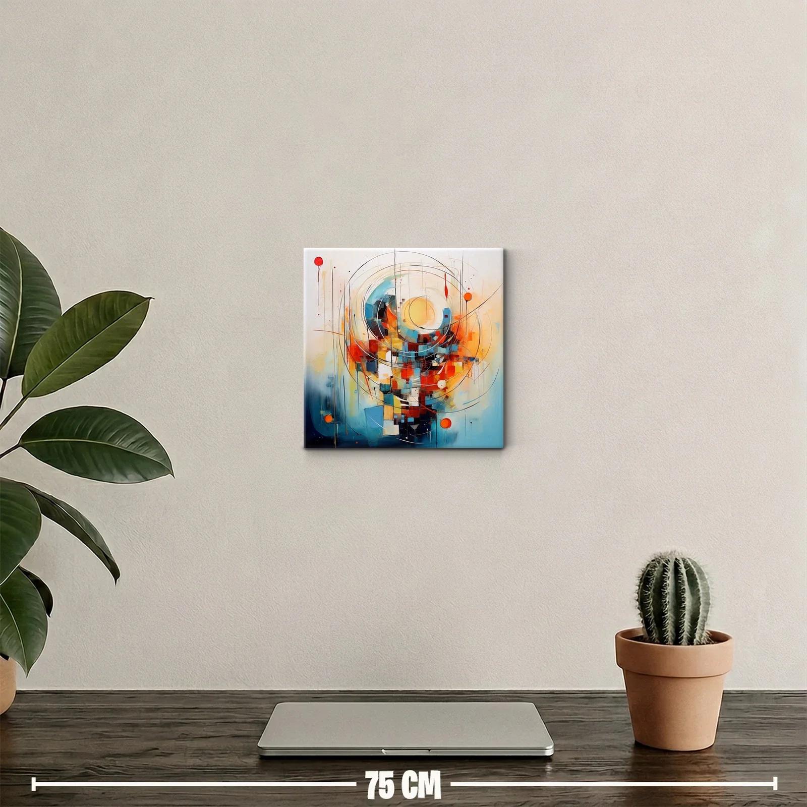 Composición abstracta con círculos y formas cuadradas vibrantes — miniatura 2