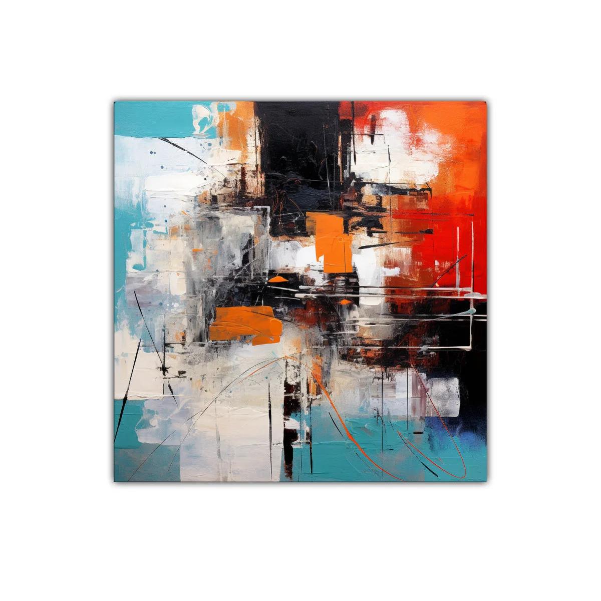 Composición abstracta con tonos vibrantes y contrastantes — miniatura 1
