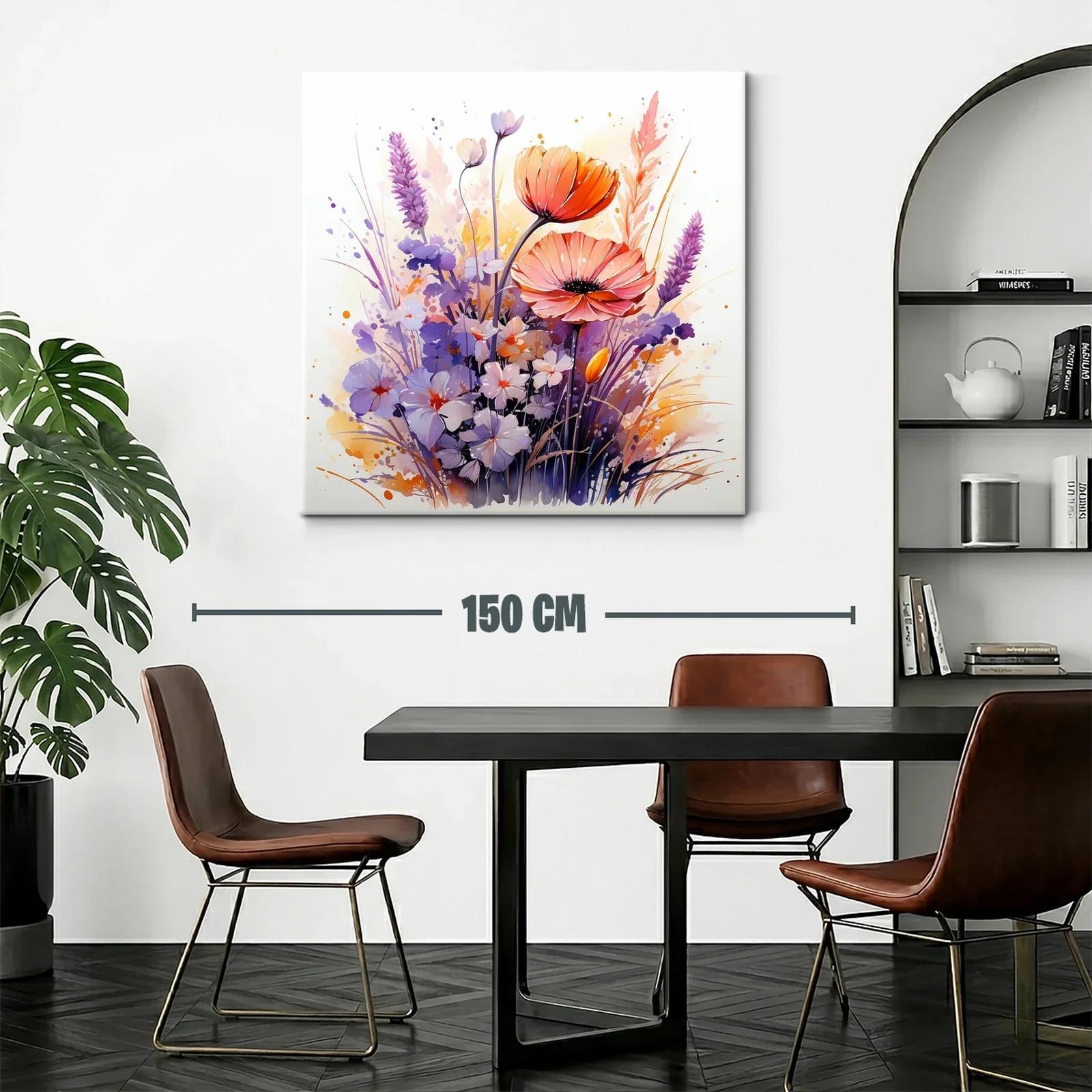 Cuadro floral moderno con tonos suaves y vibrantes — miniatura 2