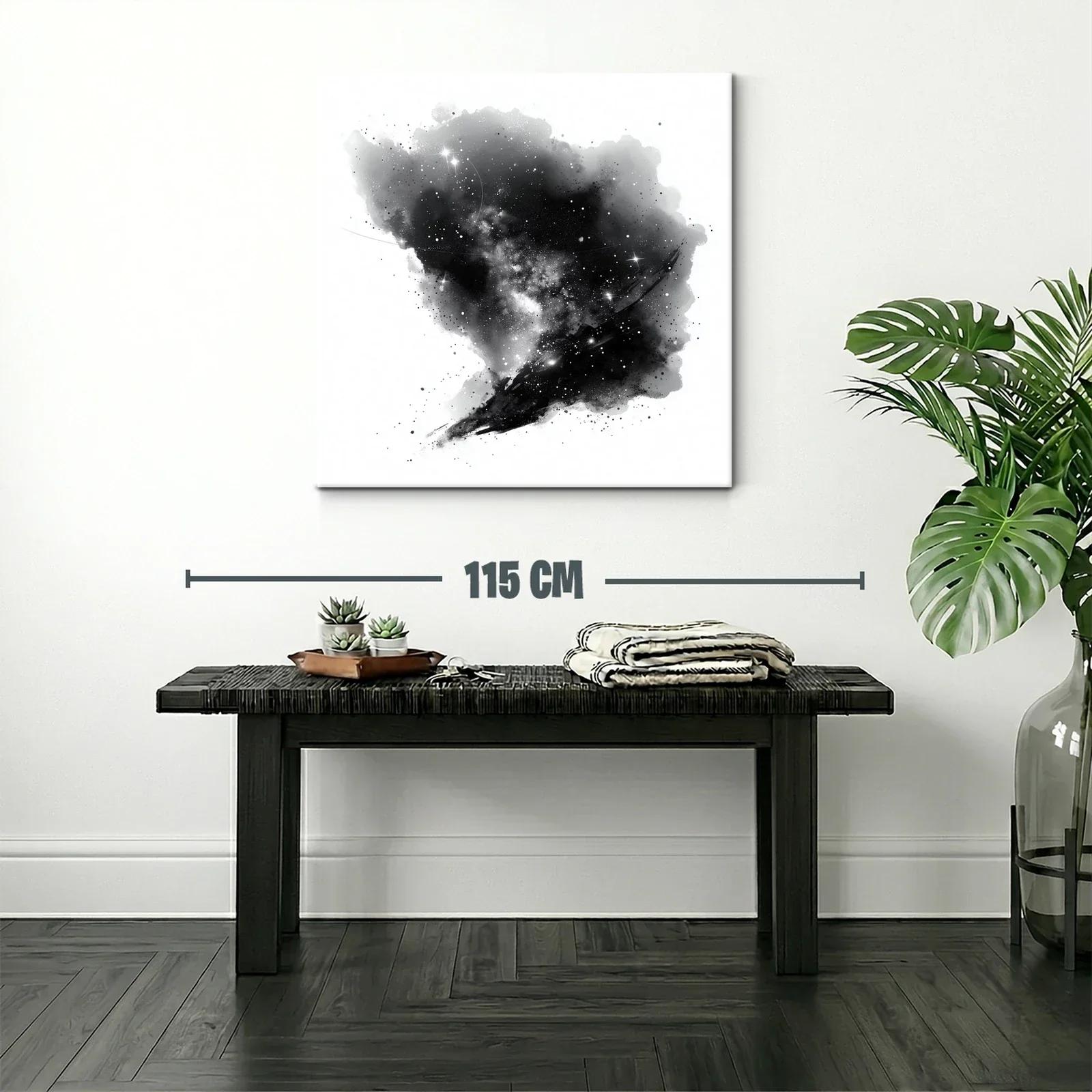 Impresión abstracta del cosmos en negro y blanco — miniatura 2
