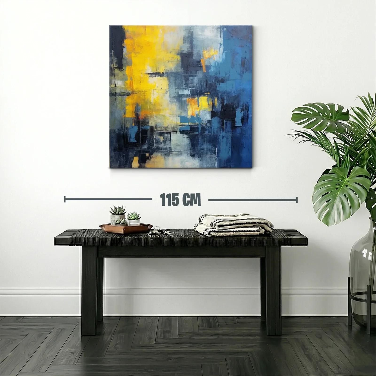 Abstracto vibrante con contrastes de azul y amarillo — miniatura 2