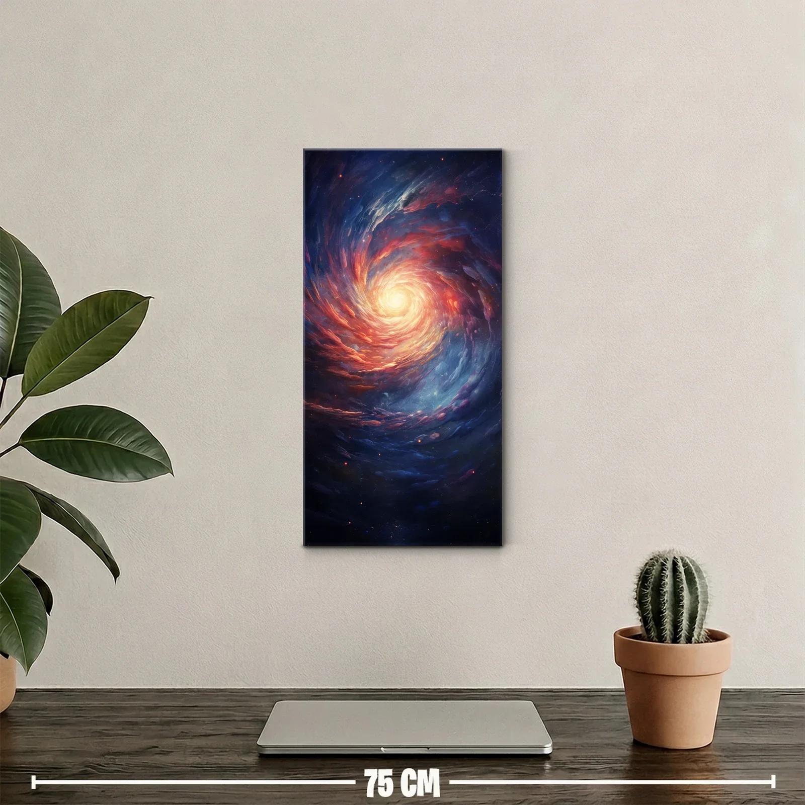 Cuadro galaxia en espiral con núcleo luminoso y destellos — miniatura 2