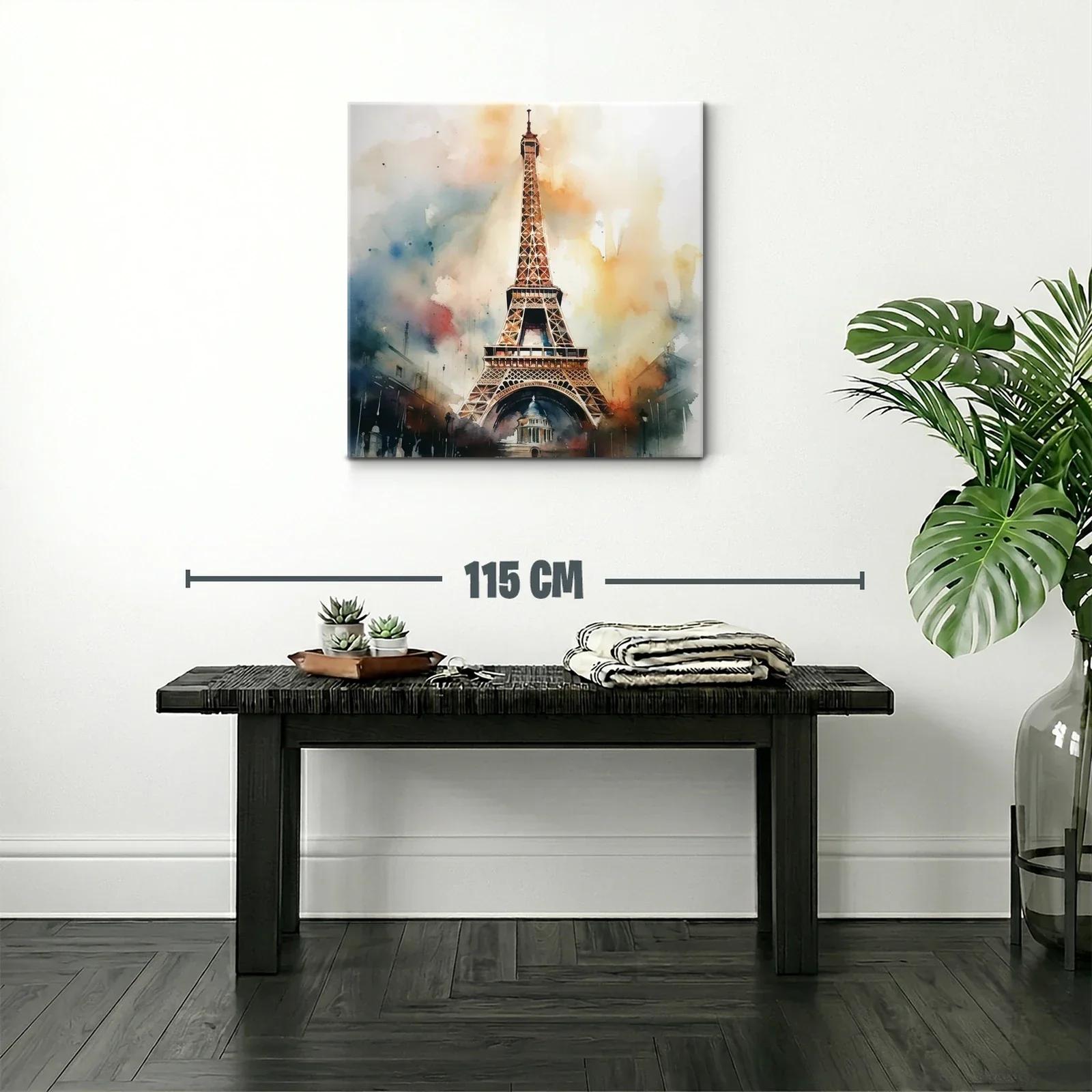 Cuadro Torre Eiffel con tonalidades cálidas y difusas — miniatura 2