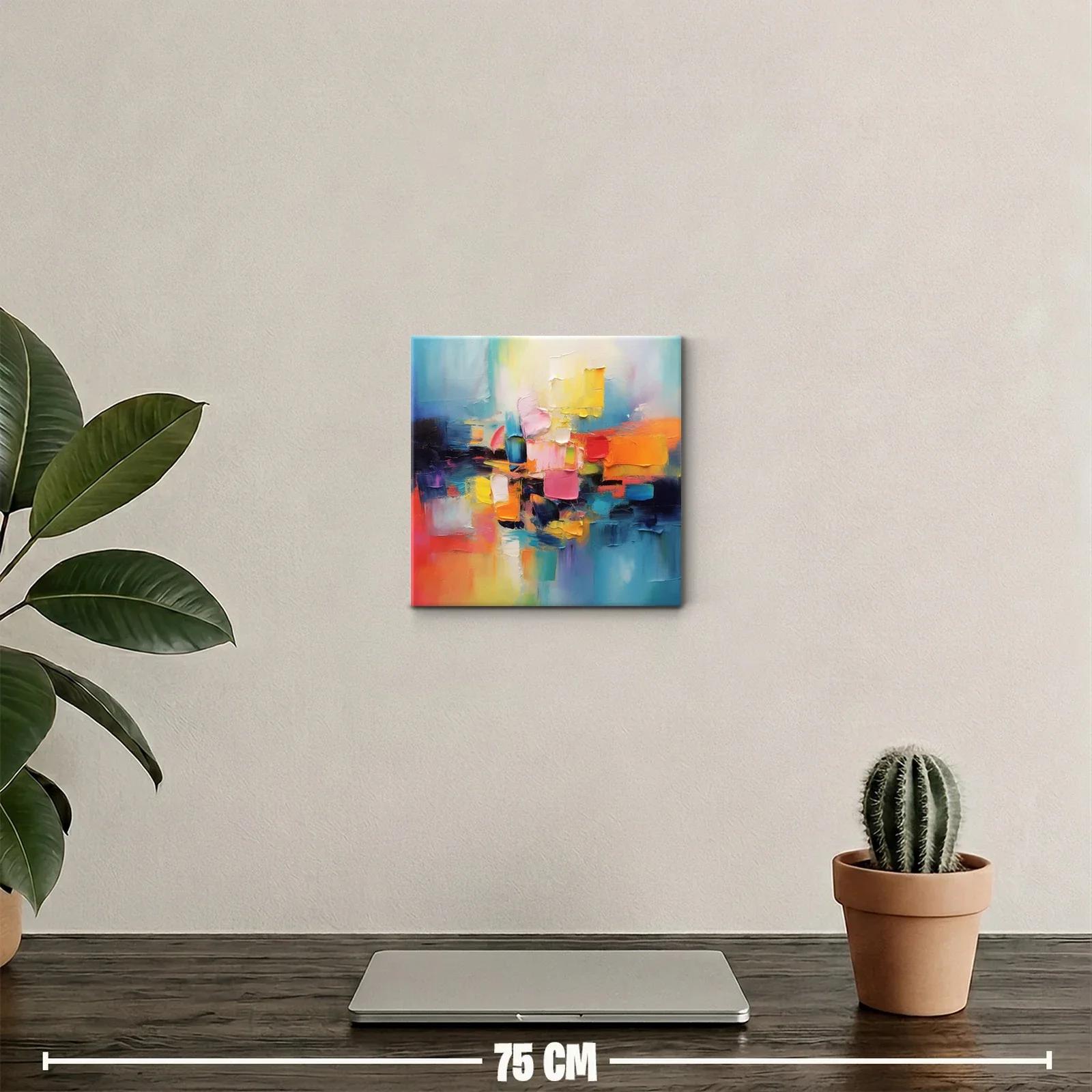Cuadro abstracto con vibrantes bloques de color contrastante — miniatura 2