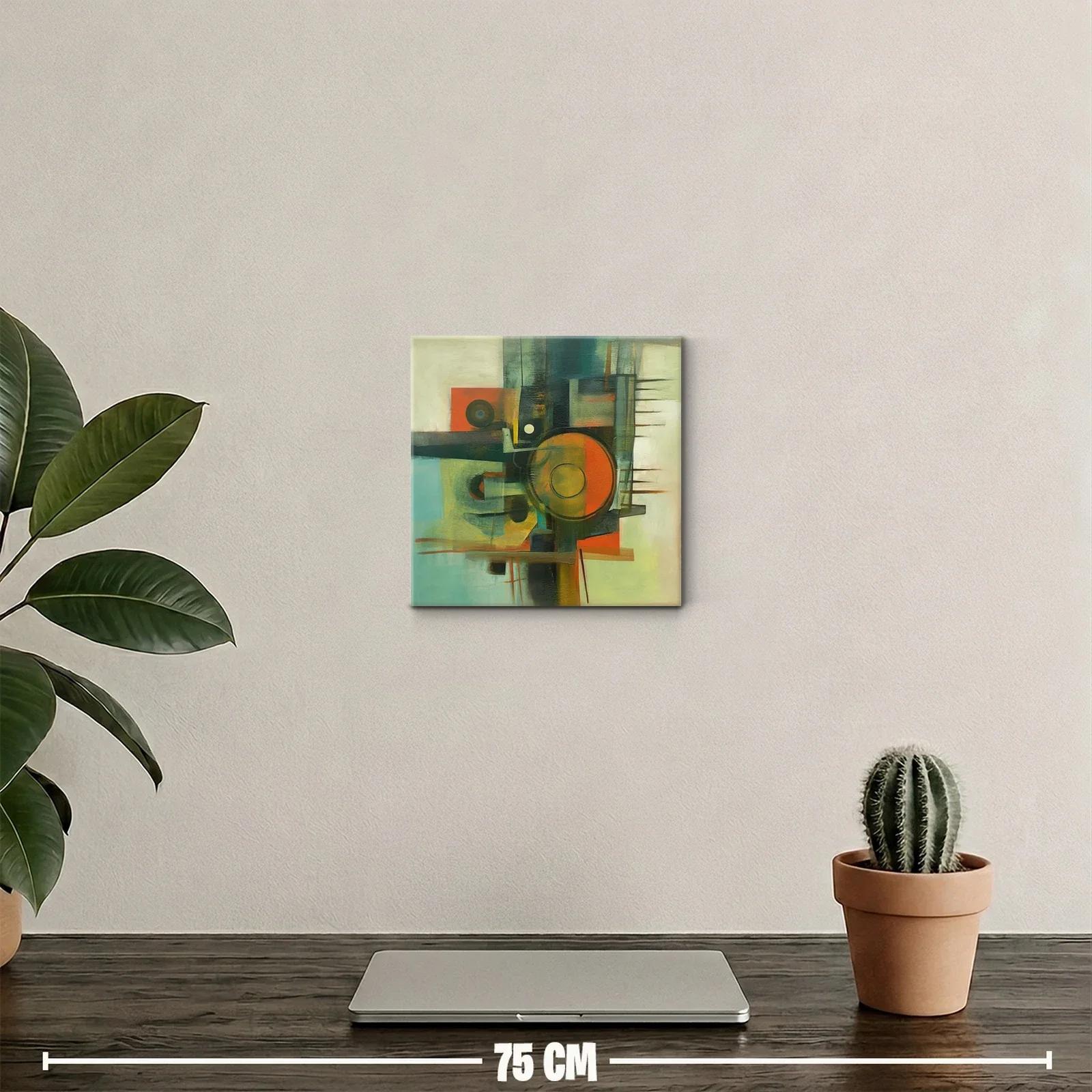Composición abstracta con formas circulares y tonos cálidos — miniatura 2