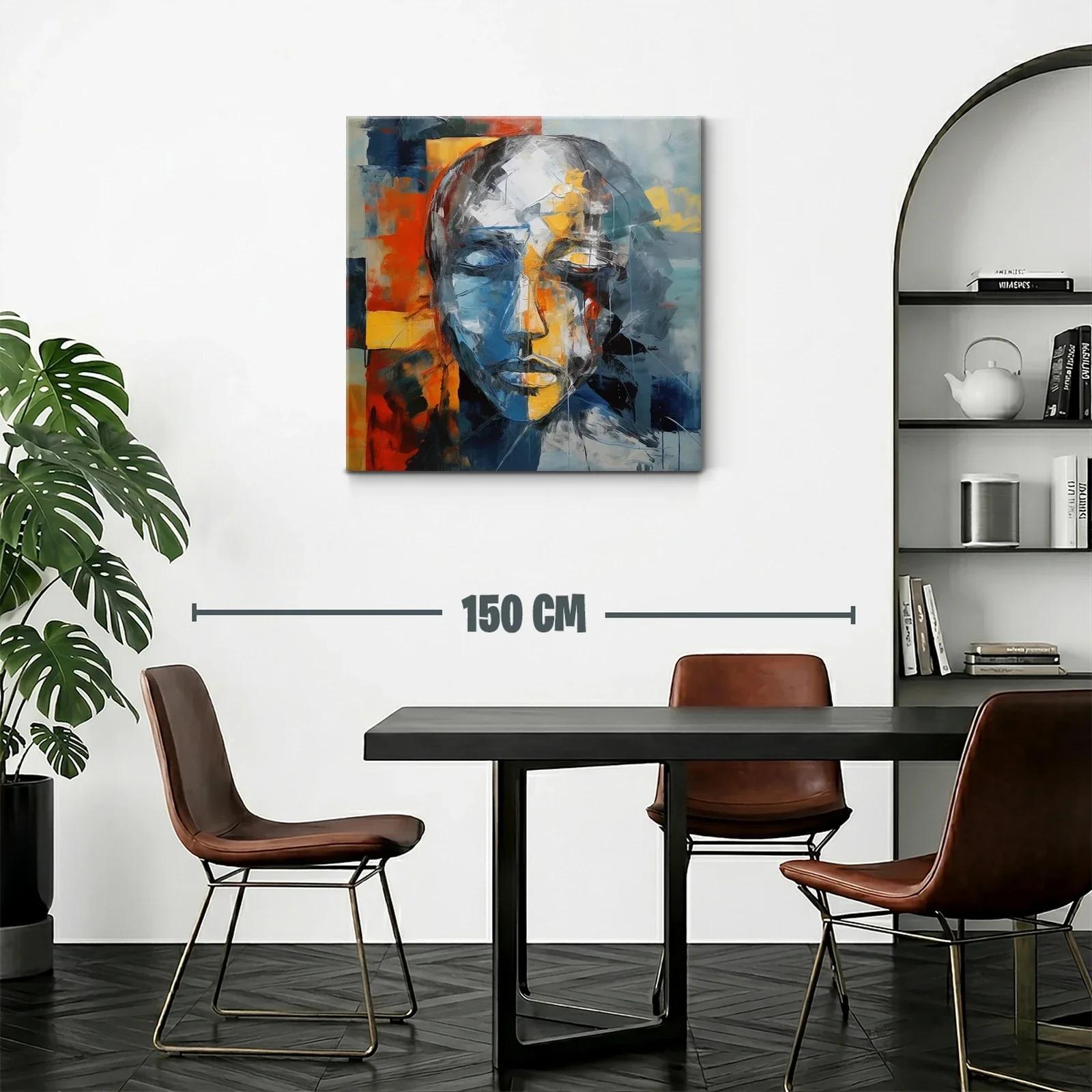 Rostro abstracto en tonos cálidos y fríos — miniatura 2