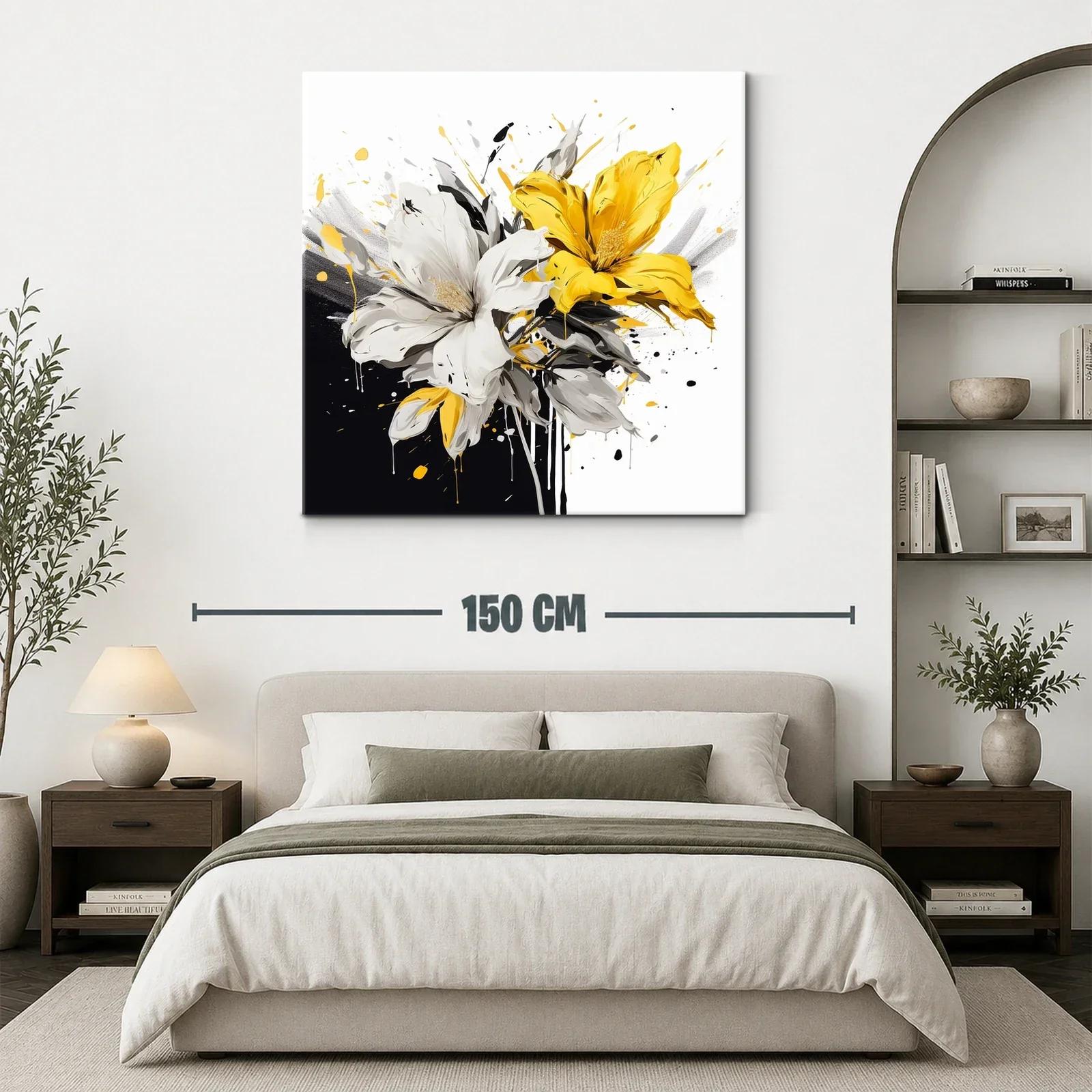 Flores en contraste brillante con tonos amarillos y grises — miniatura 3