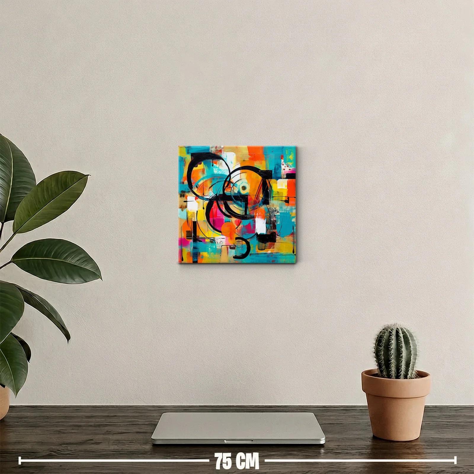 Composición dinámica con círculos y tonos vibrantes — miniatura 2
