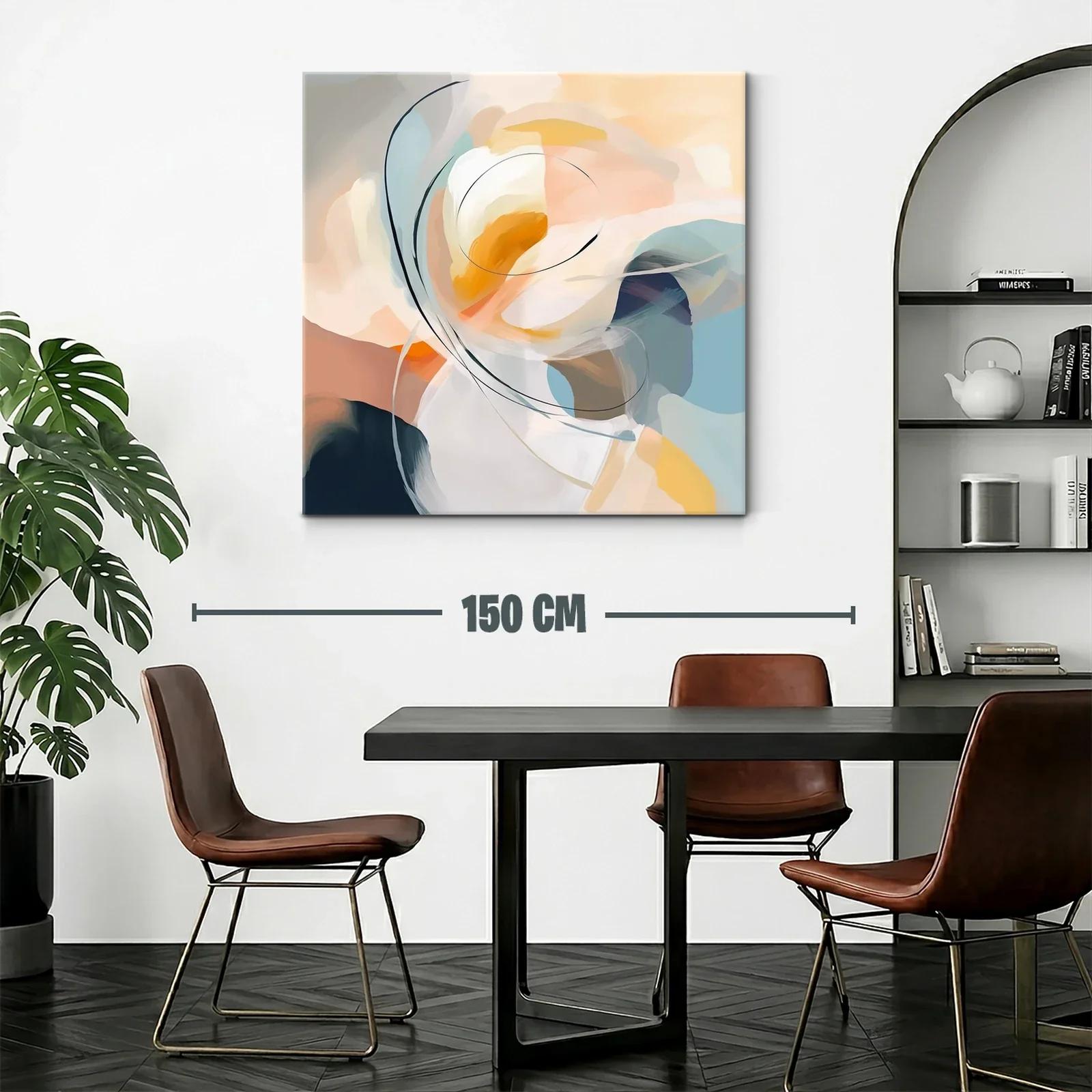 Composición abstracta en tonos cálidos y azules suaves — miniatura 2