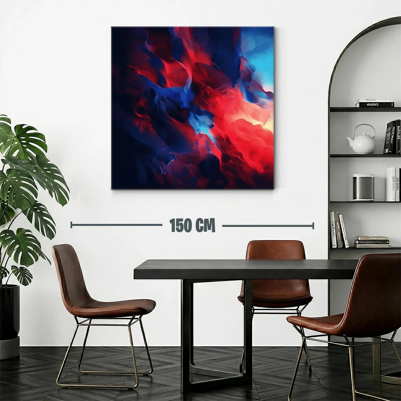 Cuadro abstracto con enérgicos tonos rojos y azules intensos — miniatura 2