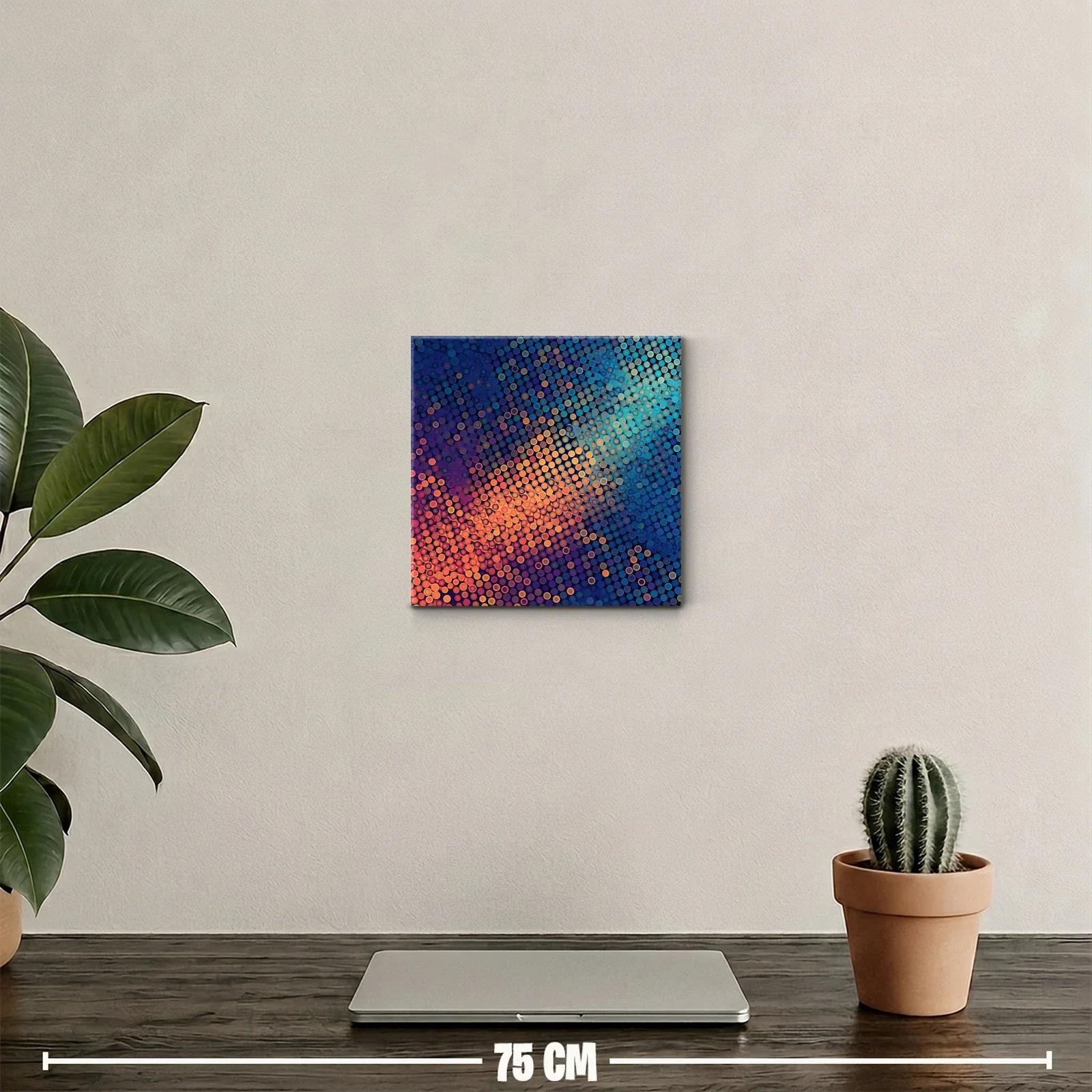 Cuadro abstracto con puntos multicolor vibrantes — miniatura 2