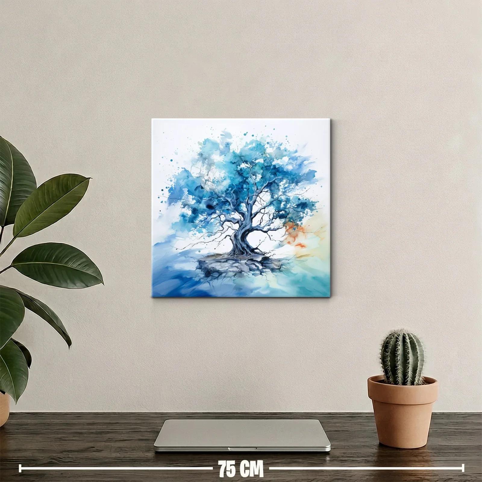 Árbol Azul en Movimiento con Toques de Luz Cálida — miniatura 2