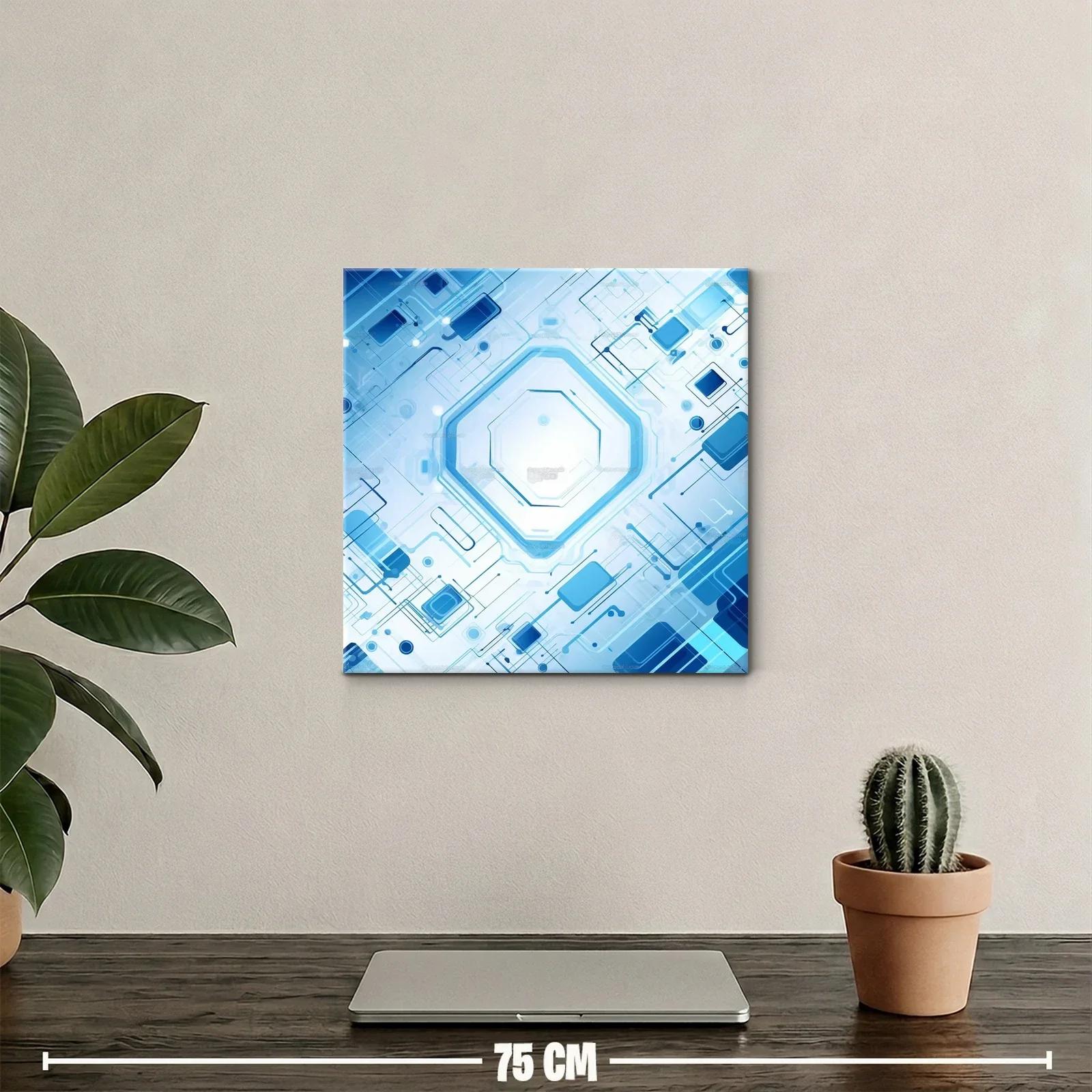 Diseño geométrico futurista en tonos azules y blancos — miniatura 2