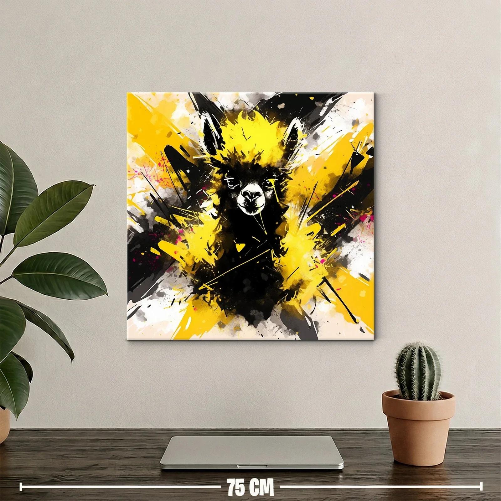 Llama Vibrante con Explosión de Amarillo y Negro — miniatura 2