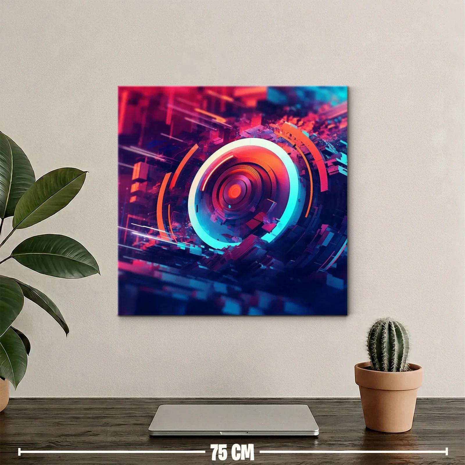 Cuadro Abstracto Círculos Luminosos en Movimiento — miniatura 2