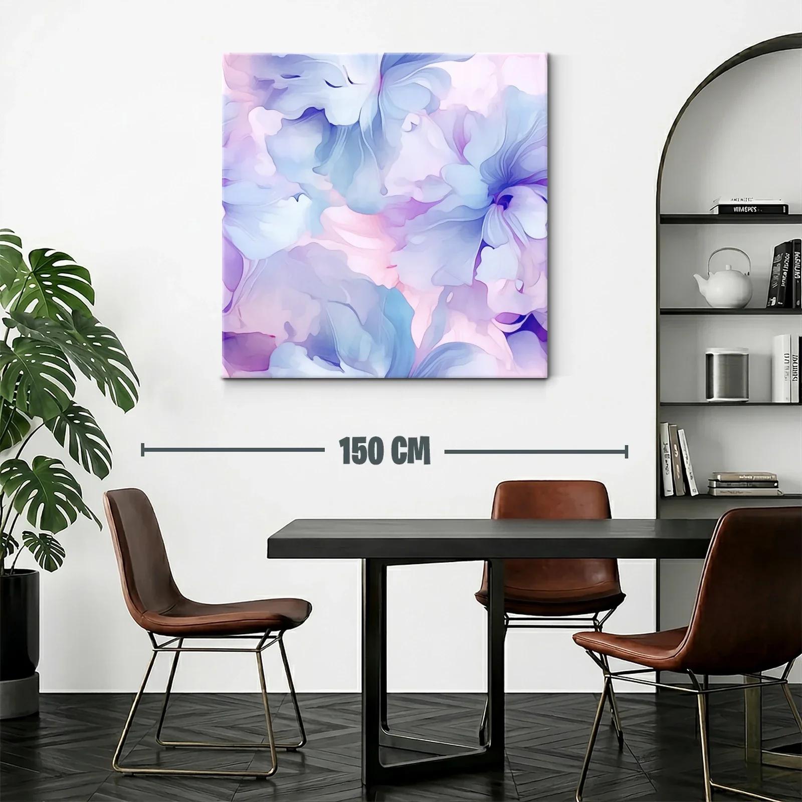 Cuadro floral abstracto en tonos pastel suaves — miniatura 2