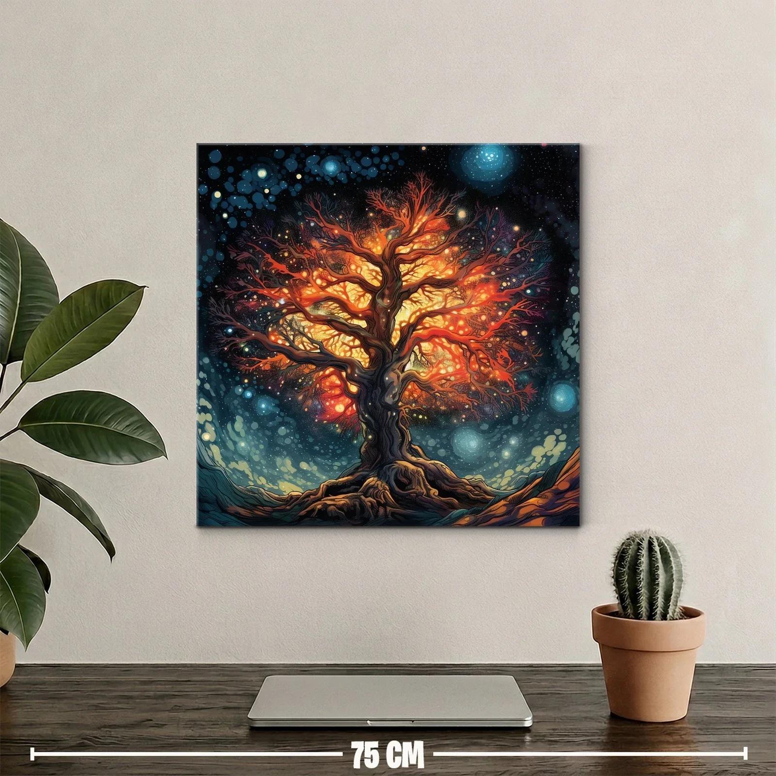 Árbol de luz en noche estrellada vibrante y mágica — miniatura 2
