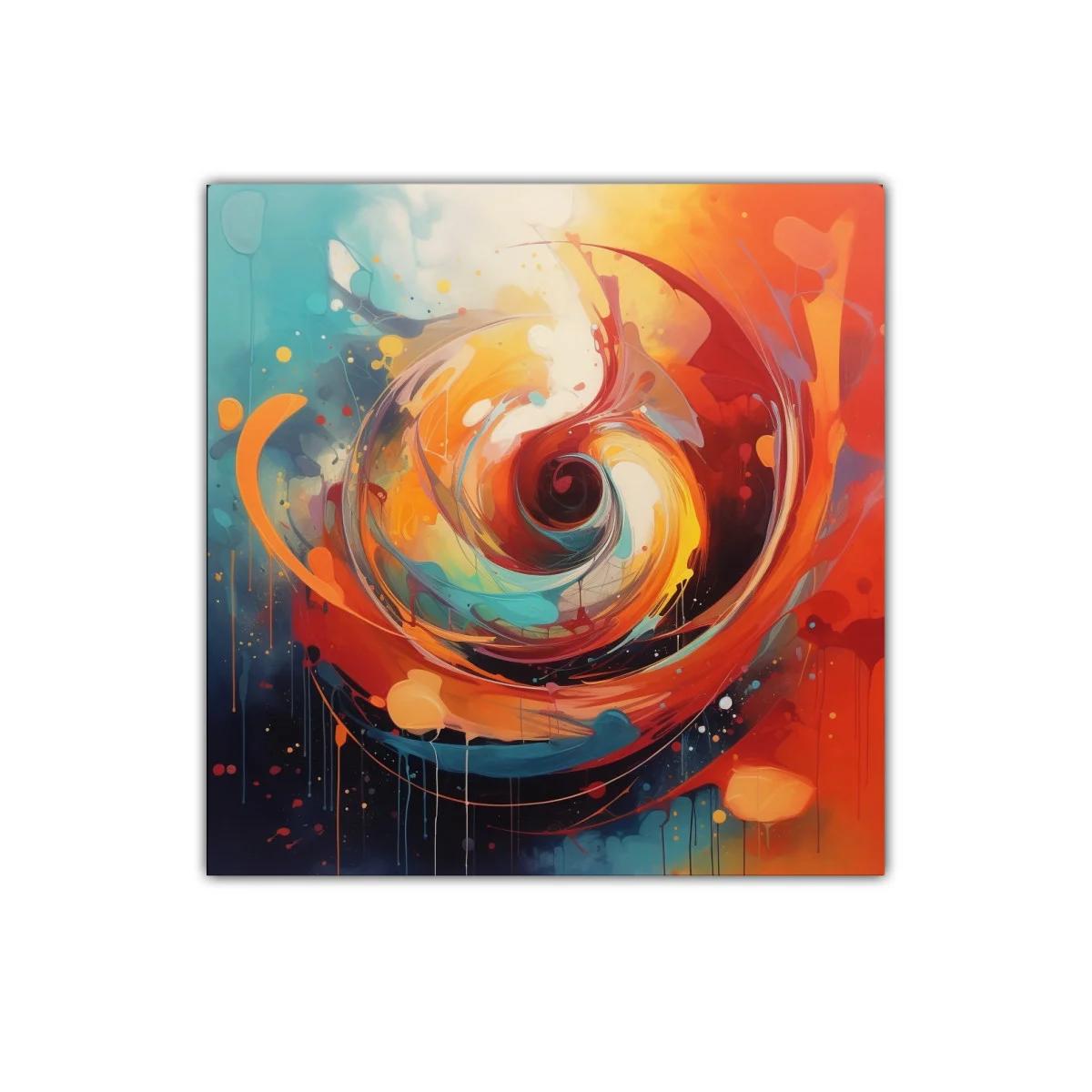 Cuadro abstracto con remolino de color vibrante y energía dinámica — miniatura 1