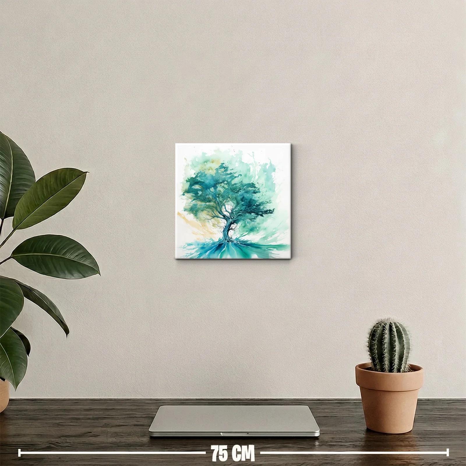 Árbol abstracto con tonos verdes y azules en movimiento — miniatura 2