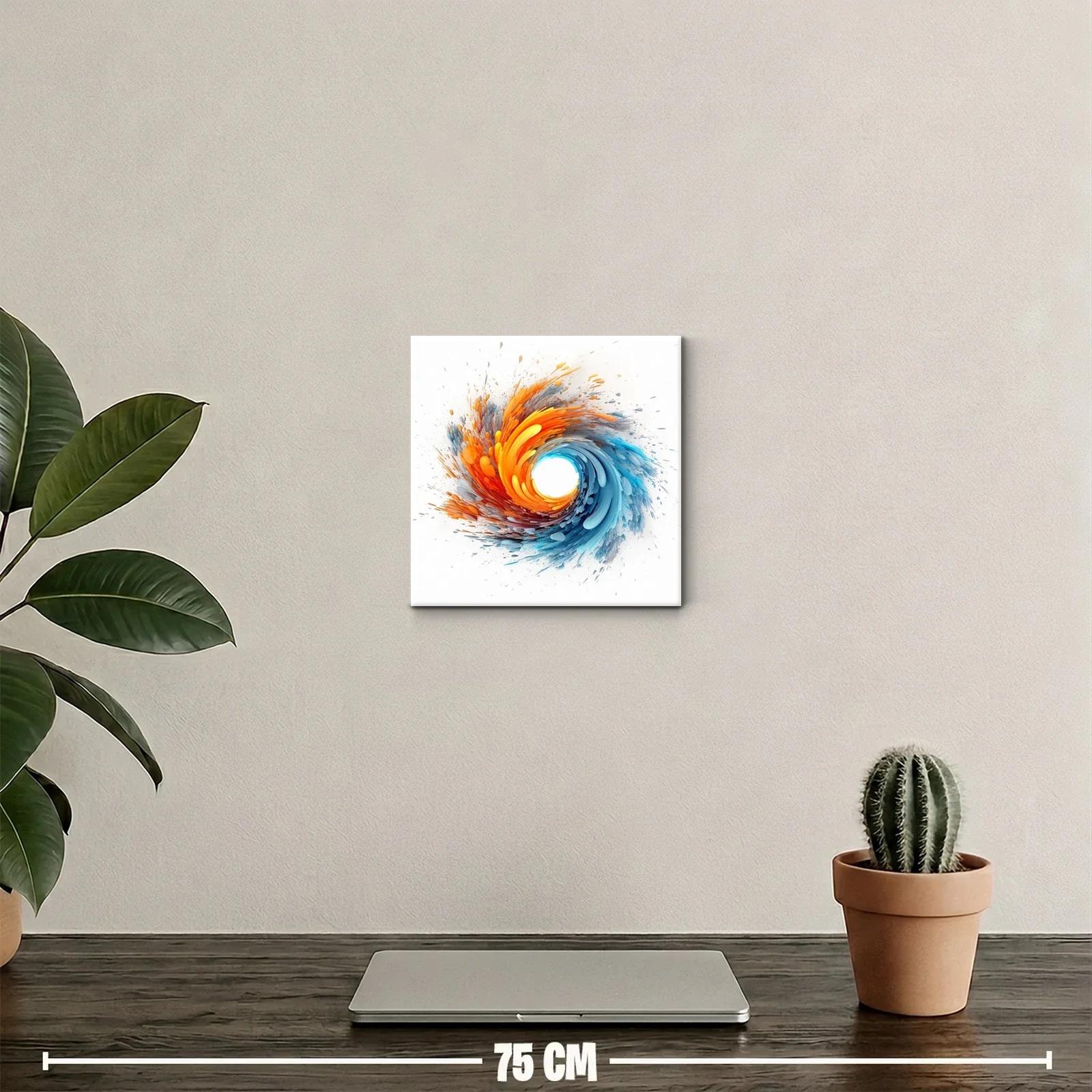 Cuadro decorativo de espiral dinámica en tonos cálidos y fríos — miniatura 2
