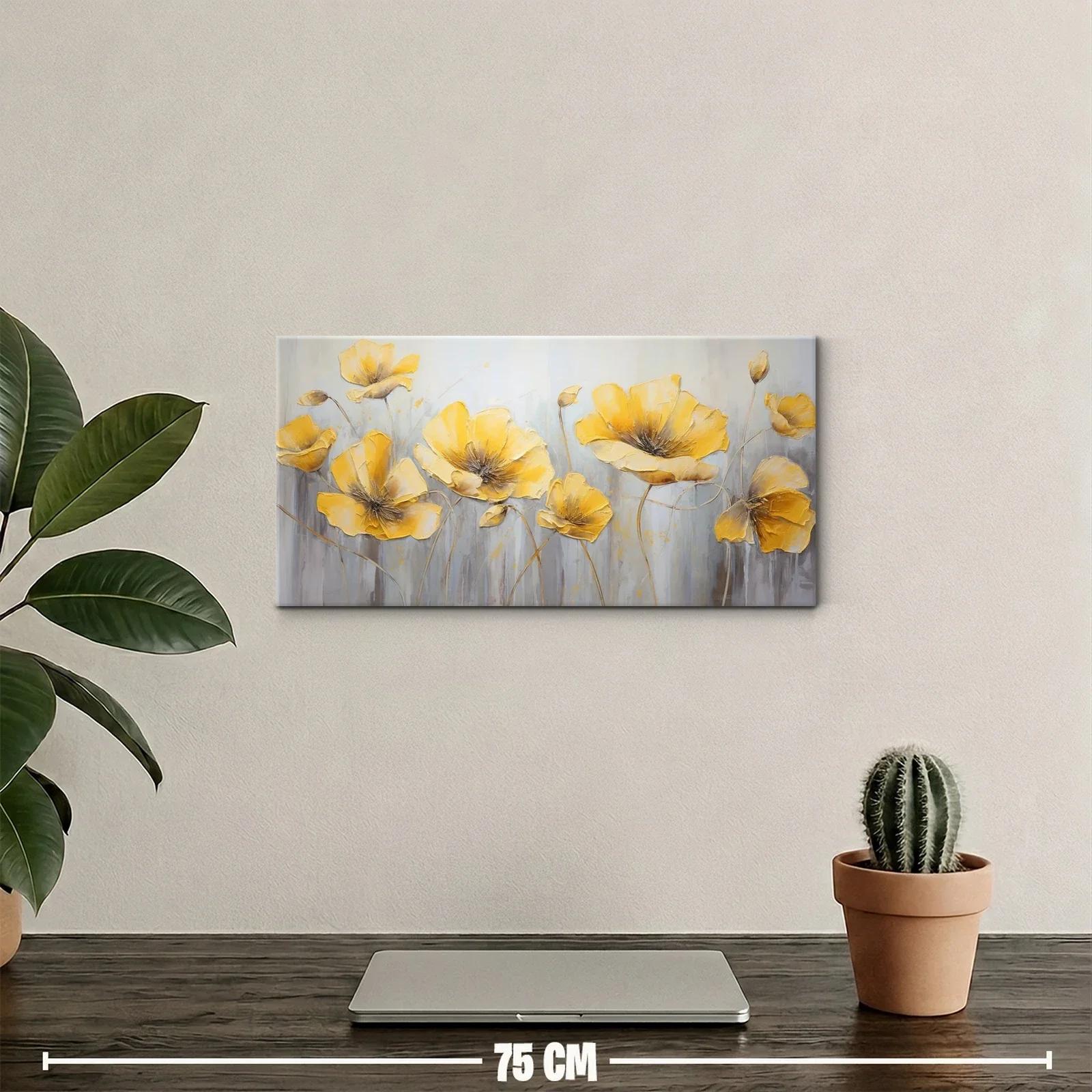 Cuadro amapolas amarillas con capullos cerrados — miniatura 2