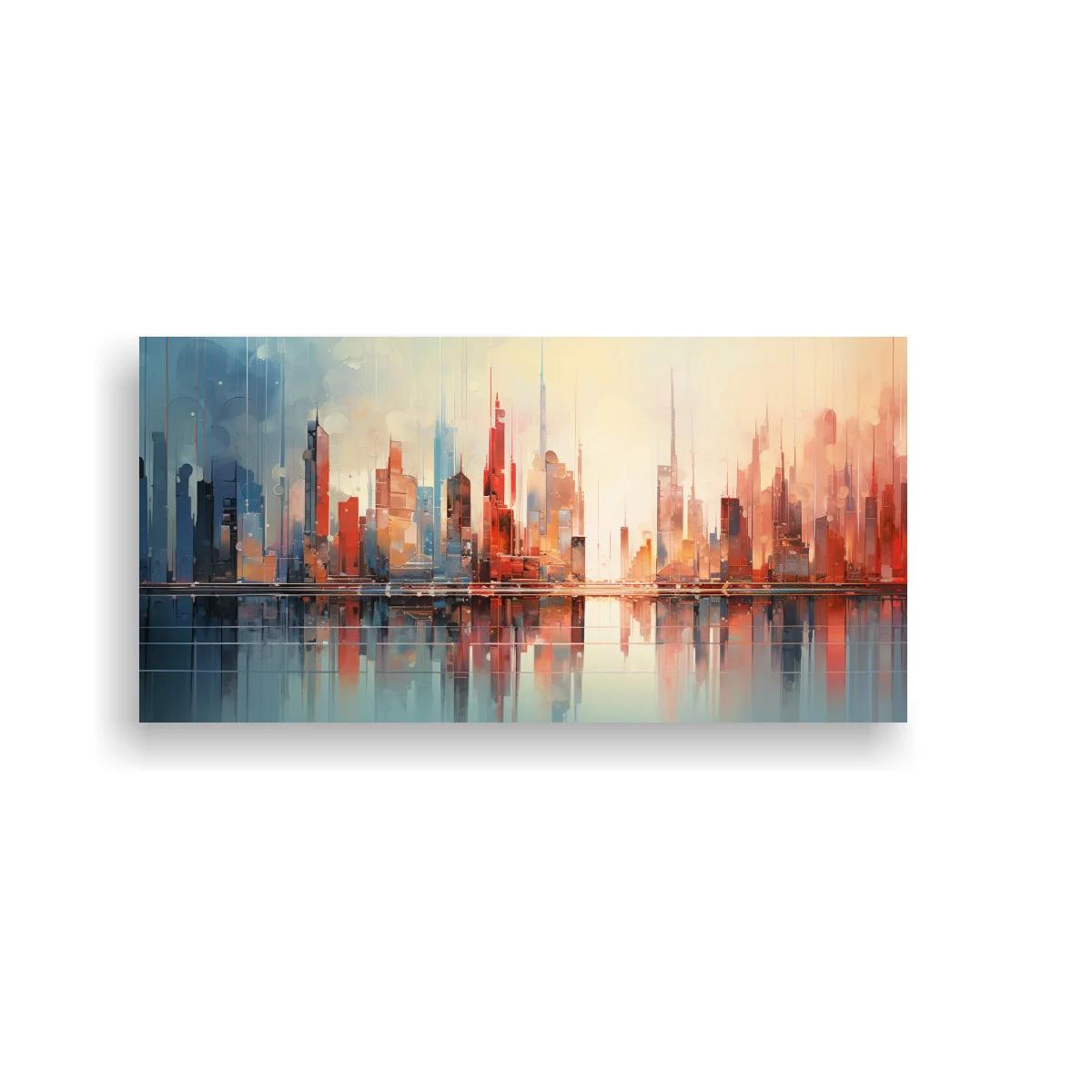 Cuadro skyline urbano con reflejo en el agua — imagen principal