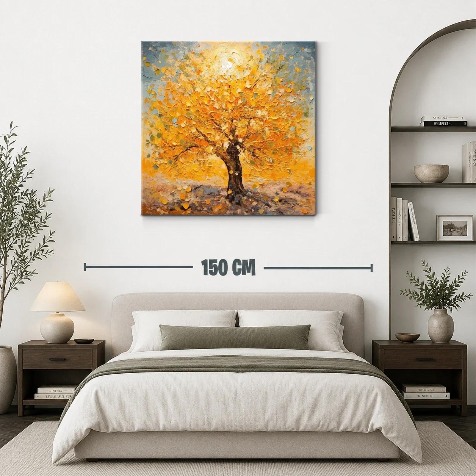 Árbol dorado con follaje vibrante y cielo azul — miniatura 3