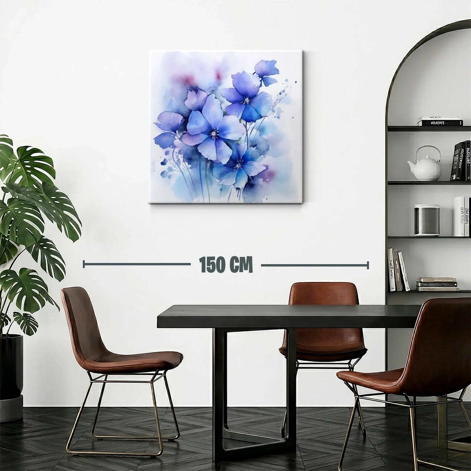 Flores azules en acuarela con tacto etéreo y delicado — miniatura 2