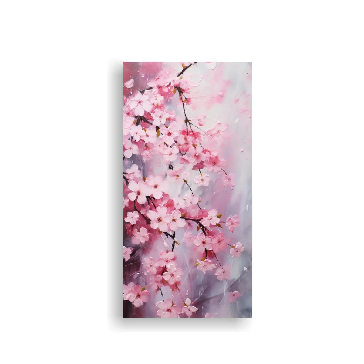 Cuadro flores de cerezo con fondo brumoso