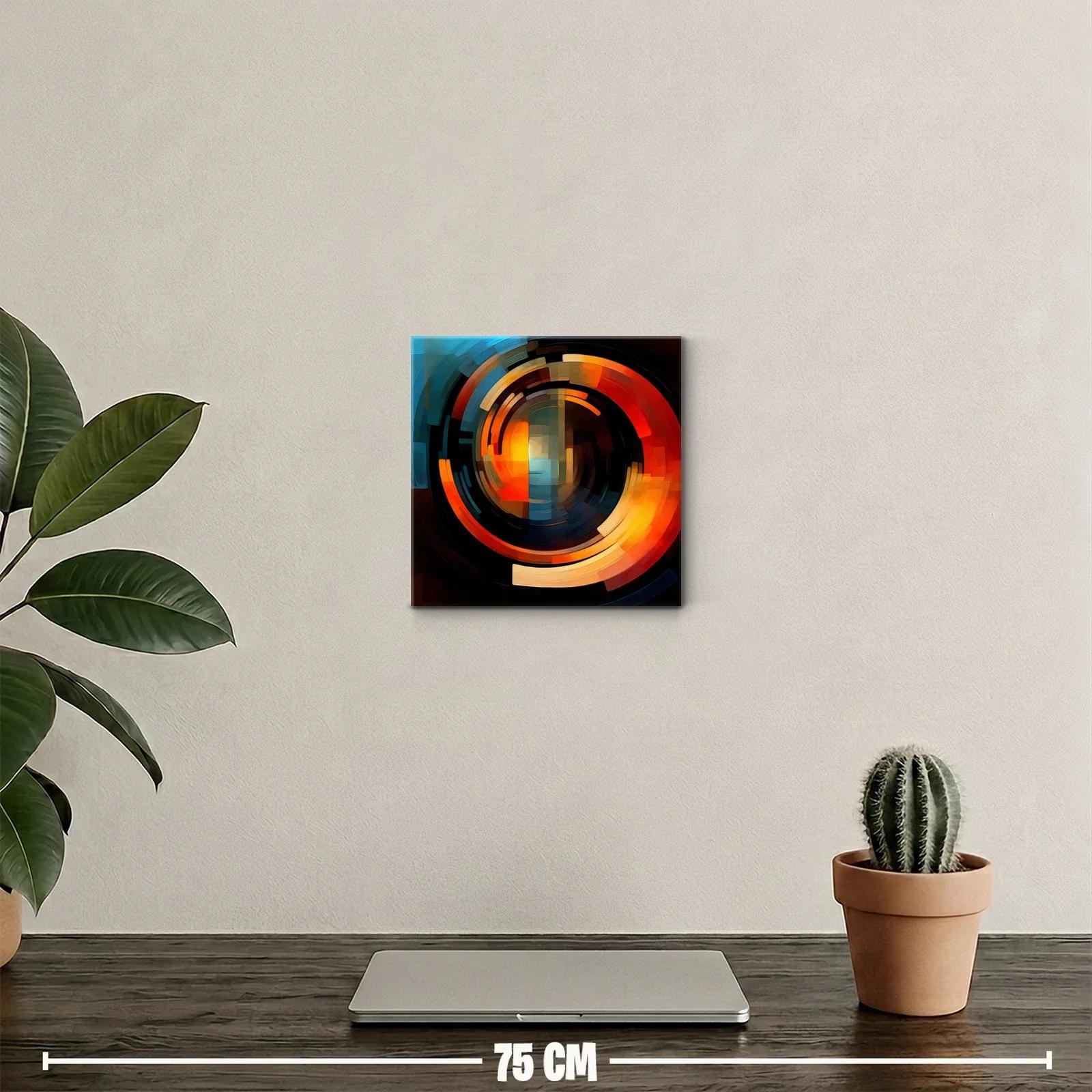 Composición abstracta circular con tonos cálidos y fríos — miniatura 2
