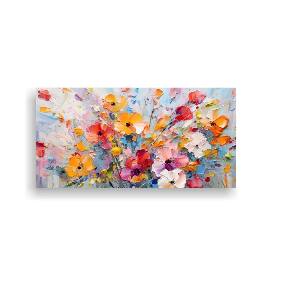 Cuadro ramo de flores silvestres con pinceladas empastadas — imagen principal