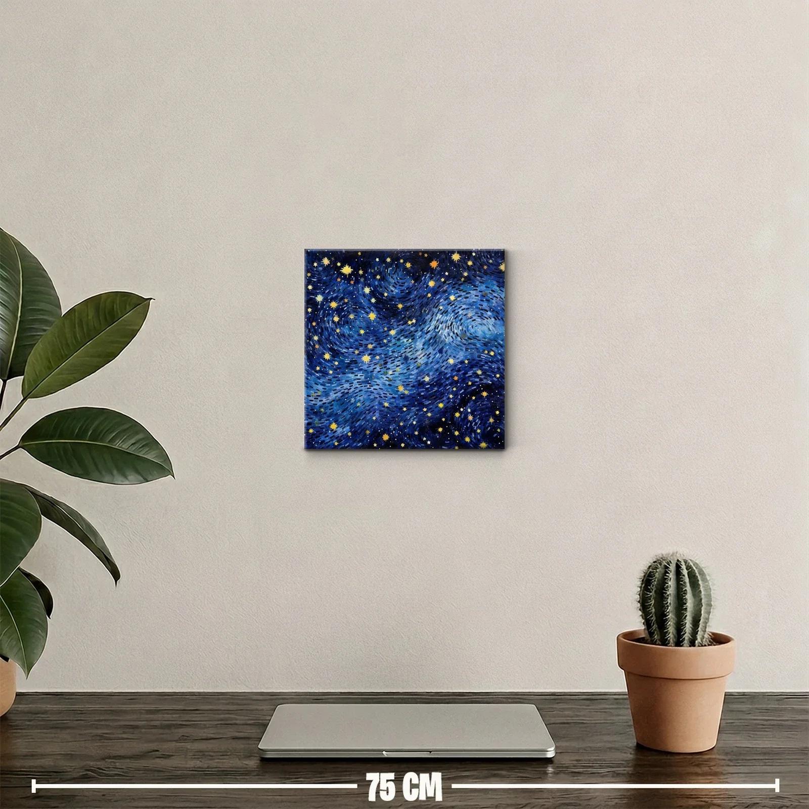 Cuadro con cielo estrellado vibrante y dinámico — miniatura 2