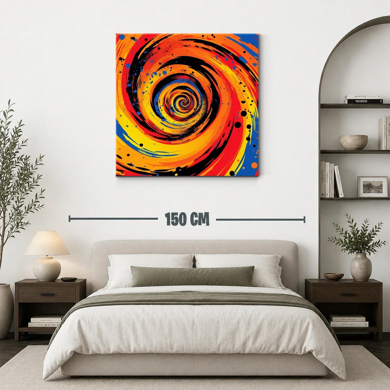 Cuadro espiral vibrante en tonos cálidos y contrastes intensos — miniatura 3