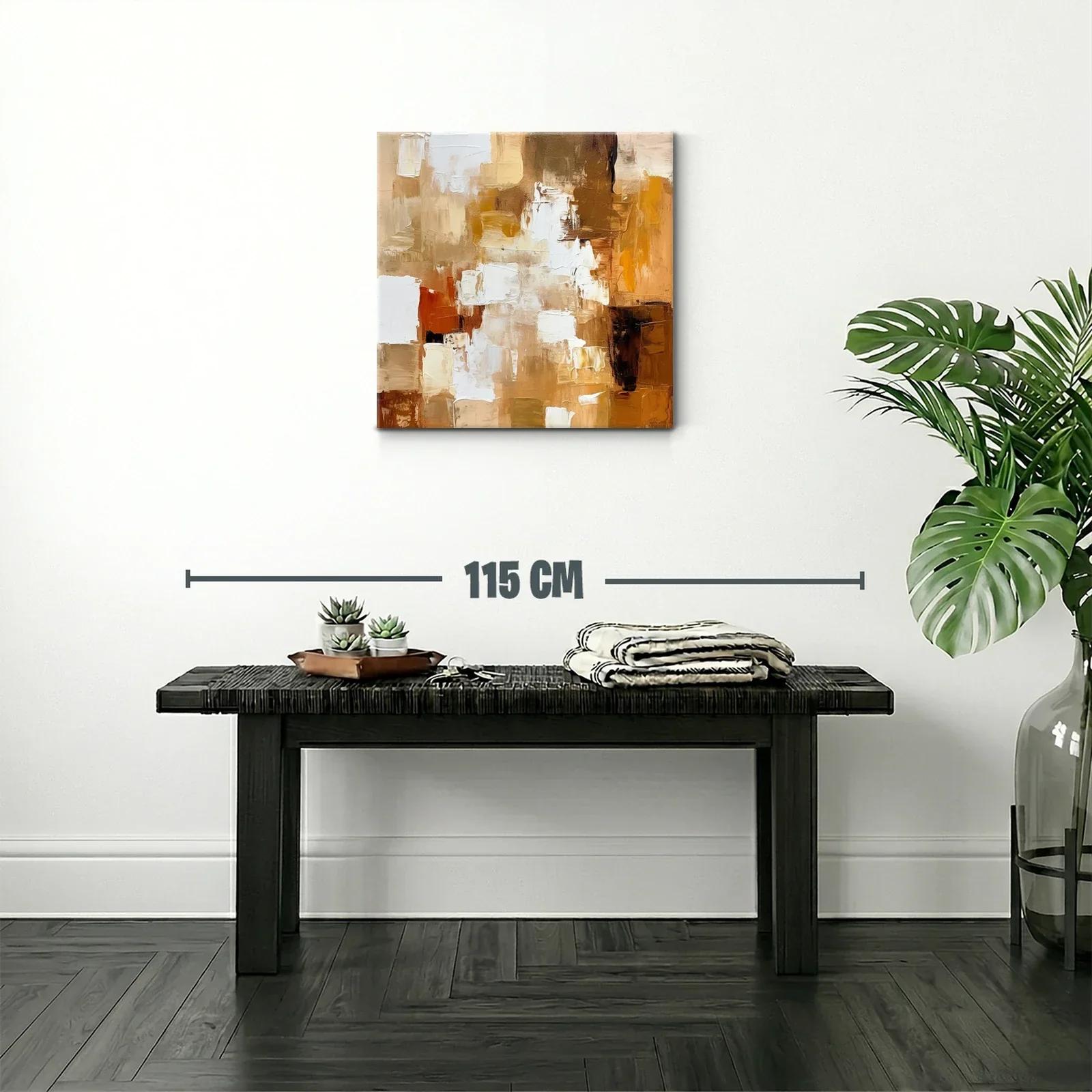 Cuadro abstracto en tonos cálidos marrones y beige — miniatura 2