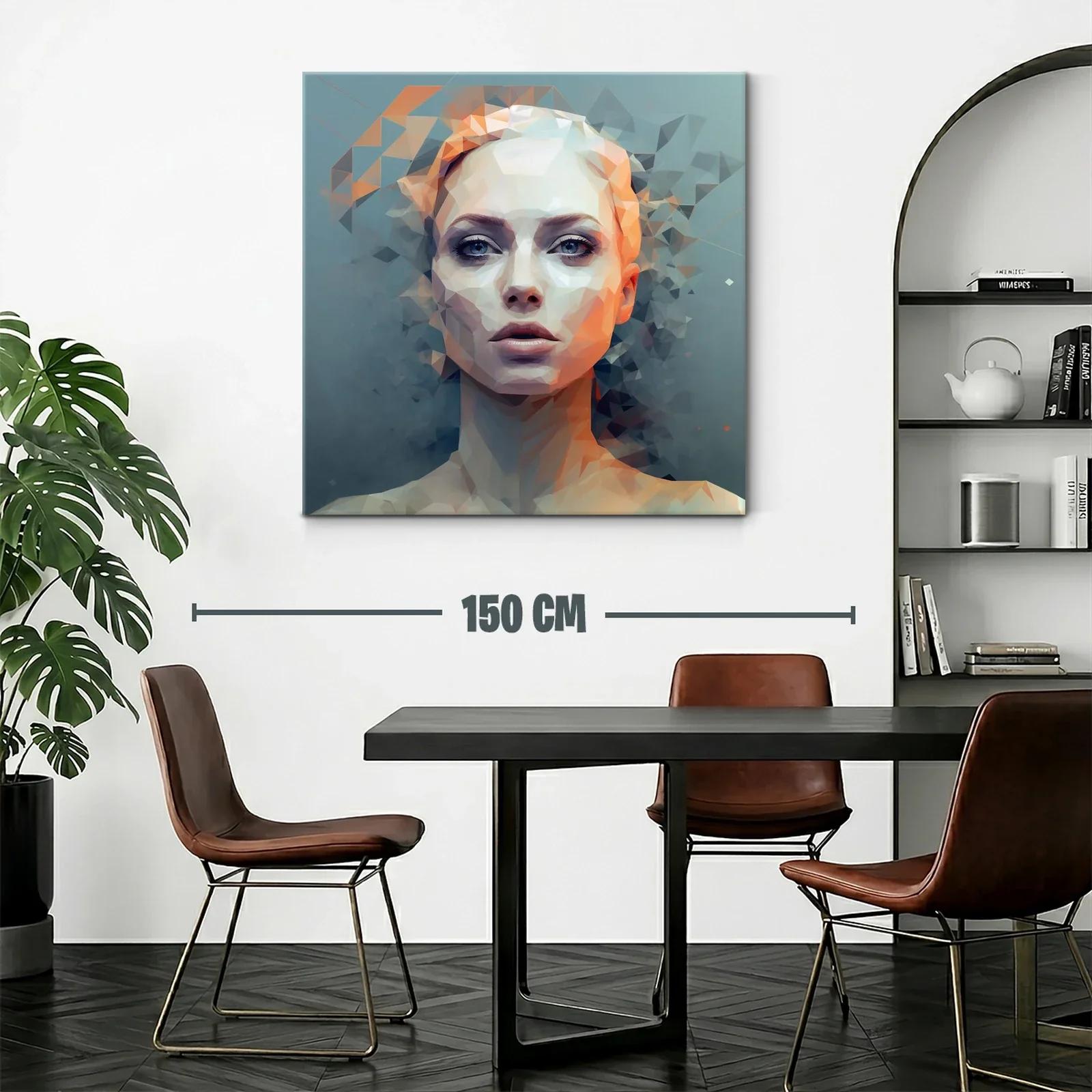Retrato Abstracto de Mujer con Paleta Fría y Cálida — miniatura 2