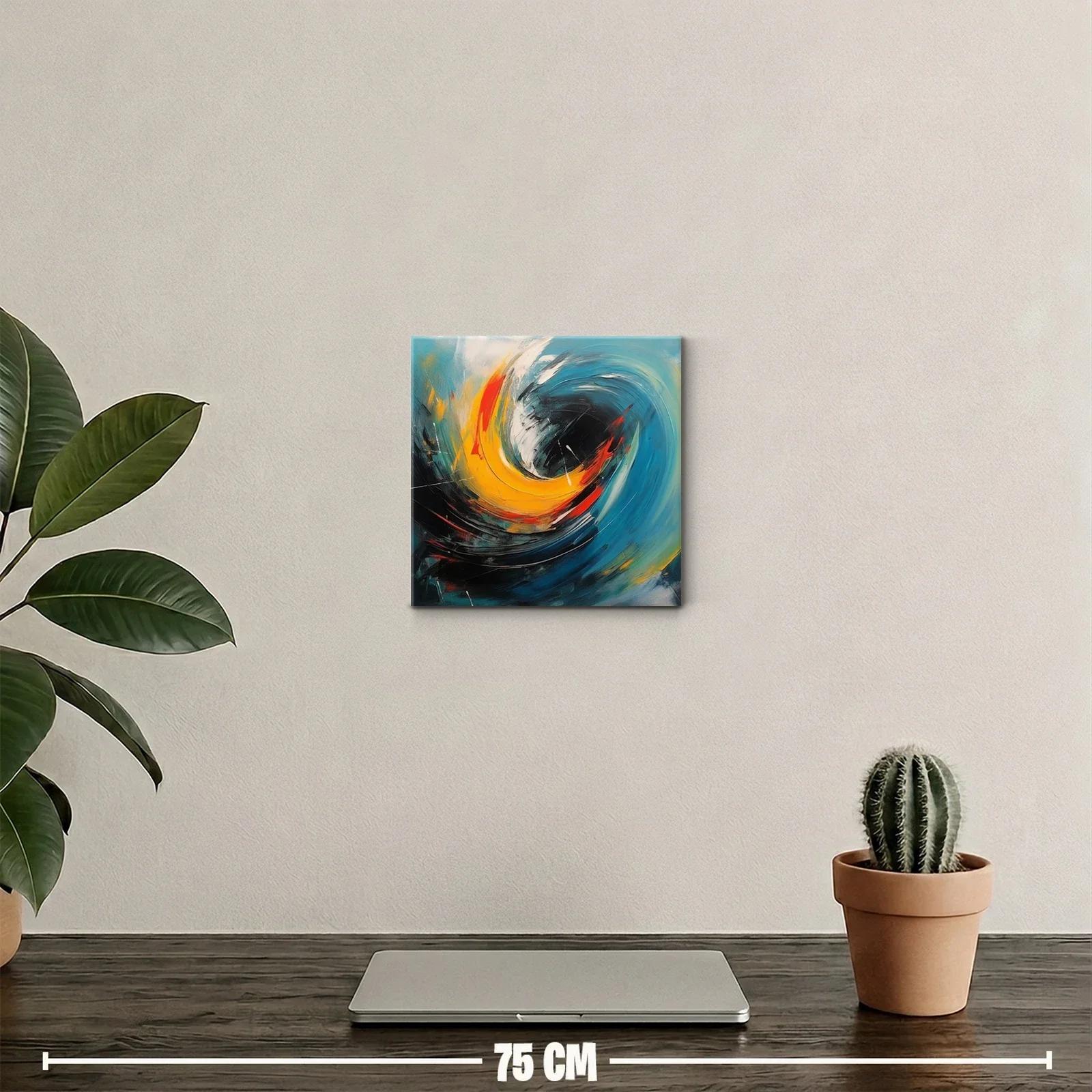 Cuadro abstracto con remolino de colores vibrantes — miniatura 2