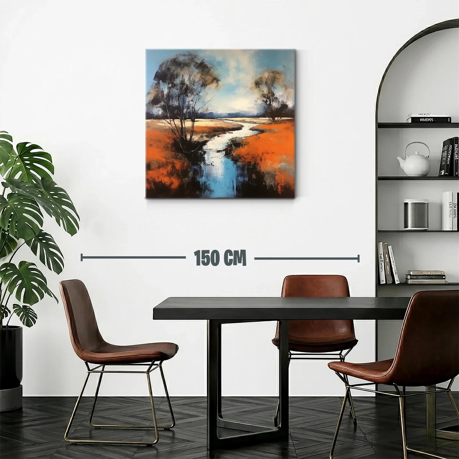 Paisaje sereno con río y árboles al atardecer — miniatura 2