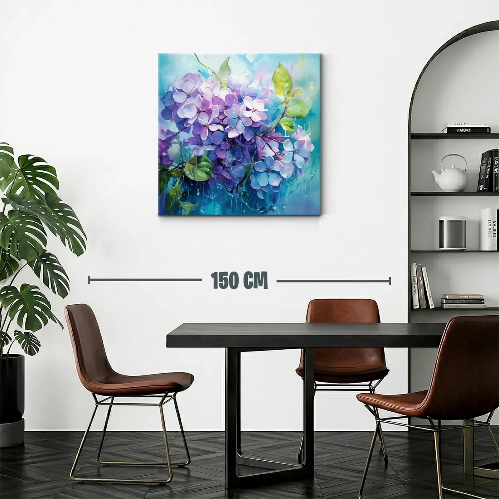 Ramillete de flores lilas con gotas de agua fresca — miniatura 2